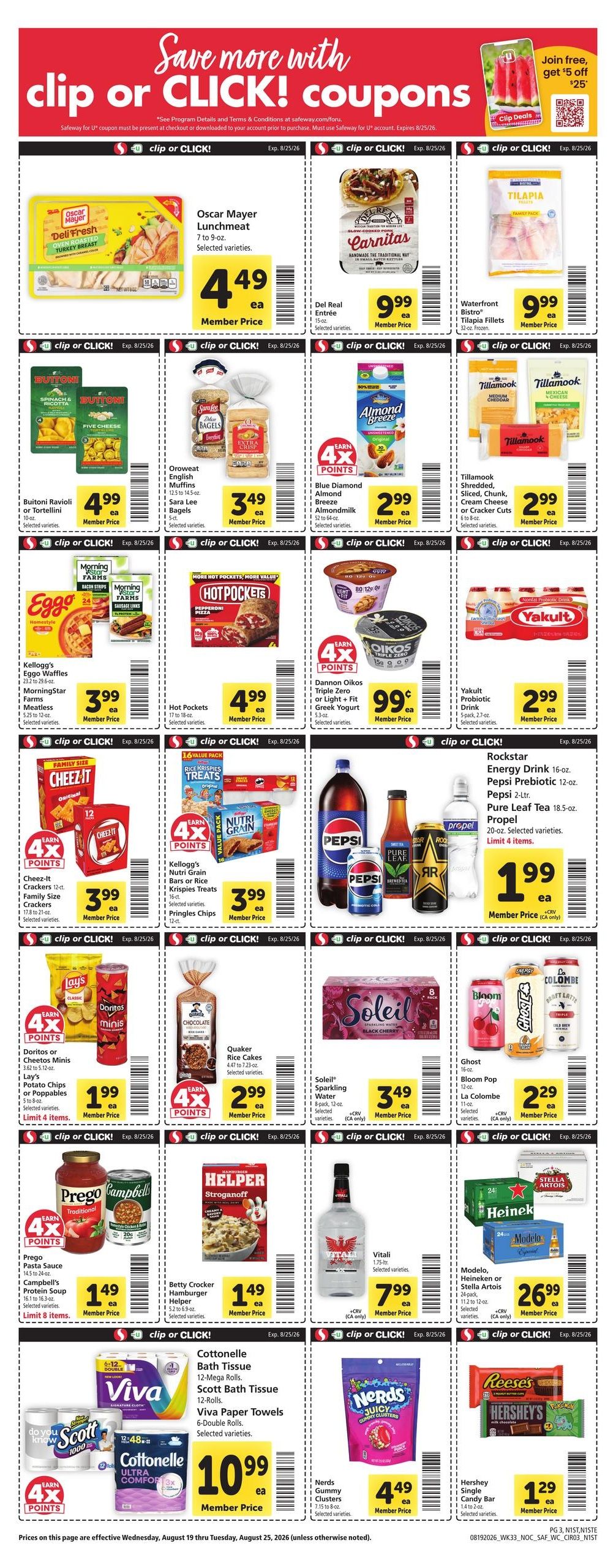 Safeway (Oakland–San Francisco Area, CA) Weekly Ad August 19 - 25, 2026