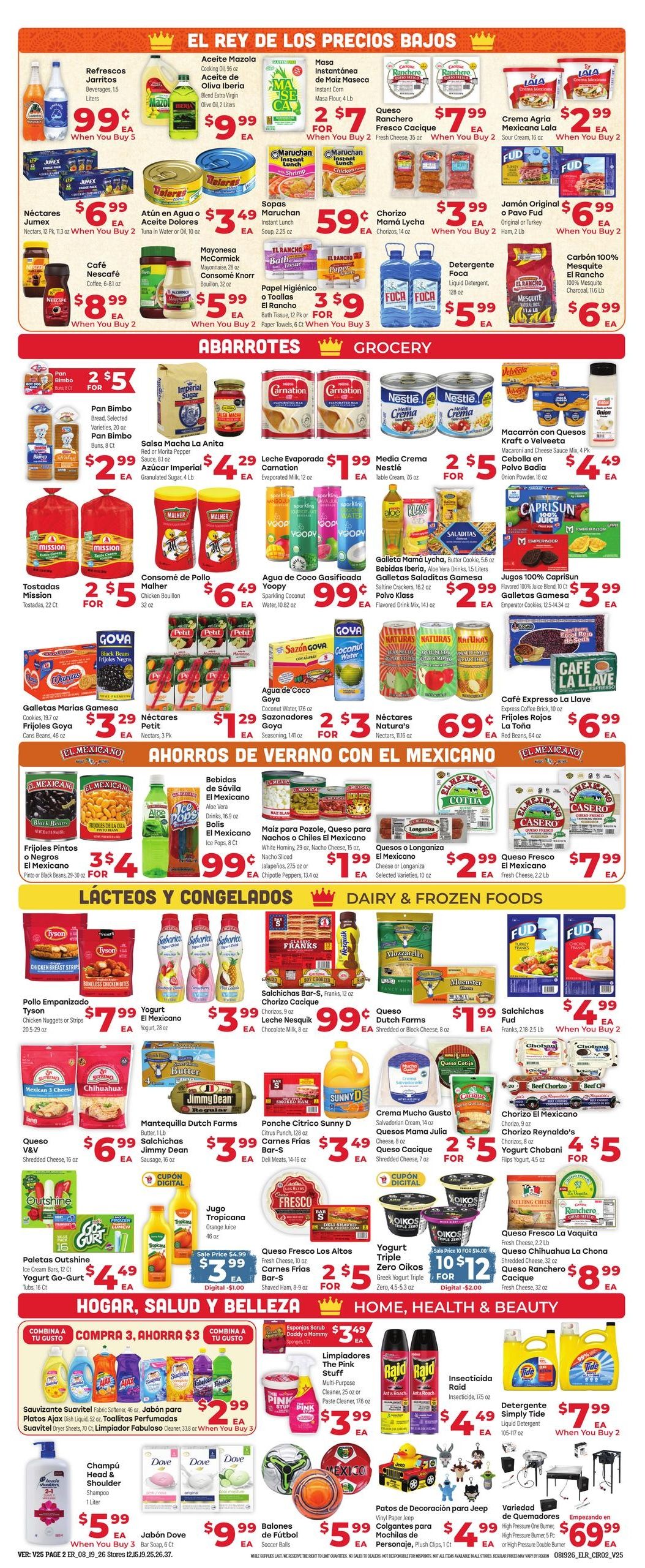 El Rancho Supermercado (Southlake Area, TX) Weekly Ad August 19 - 25, 2026