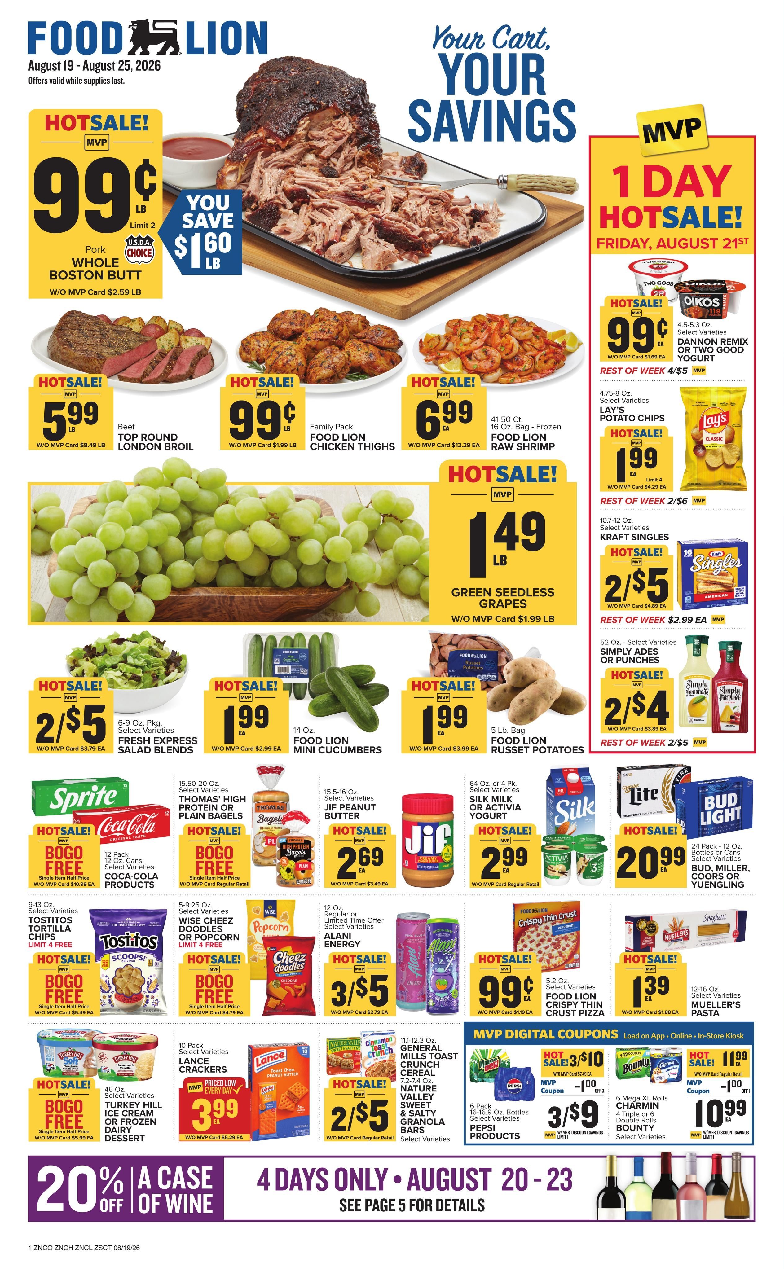Food Lion (Concord–Midland Area, NC) Weekly Ad August 19 - 25, 2026