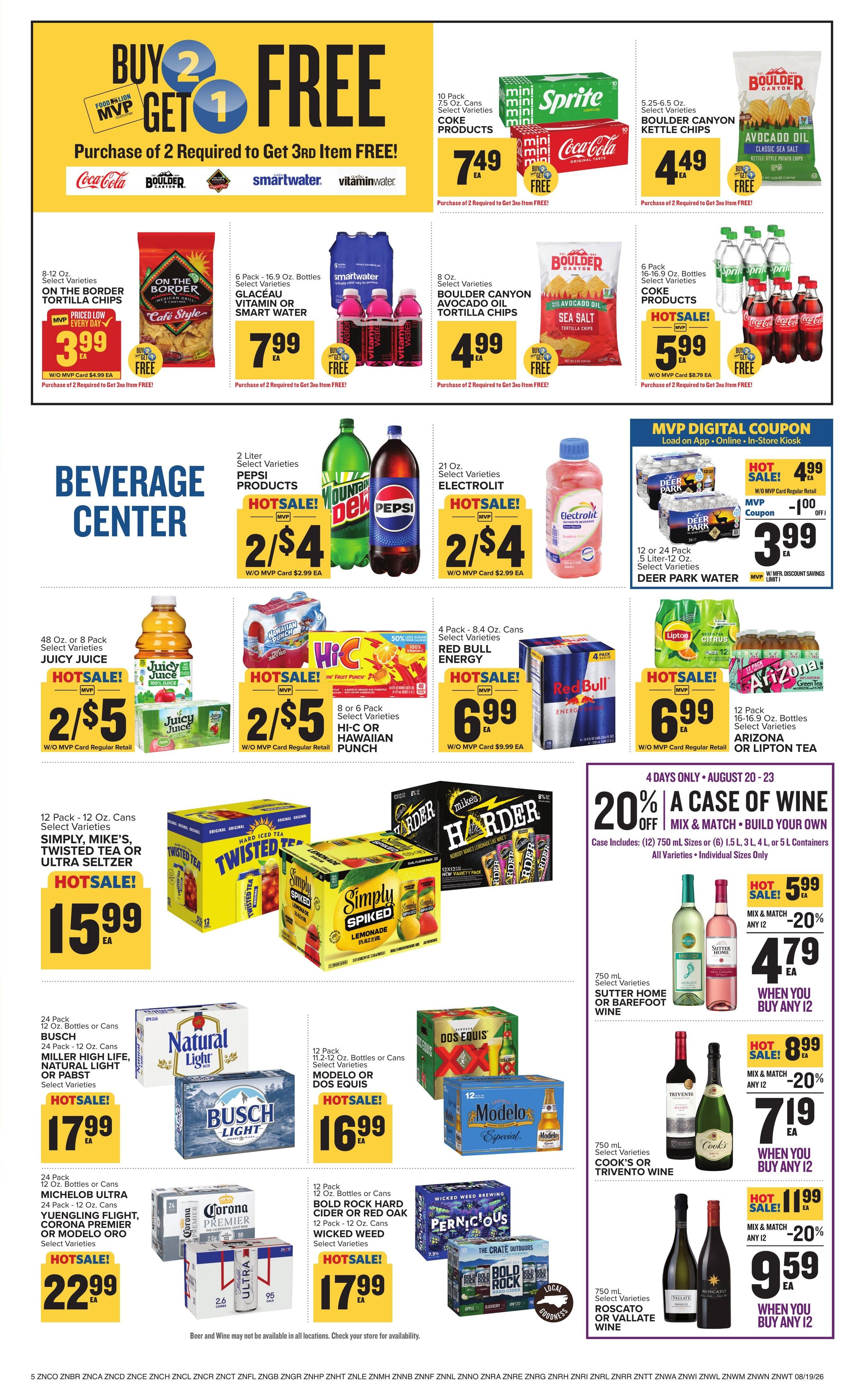 Food Lion (Concord–Midland Area, NC) Weekly Ad August 19 - 25, 2026