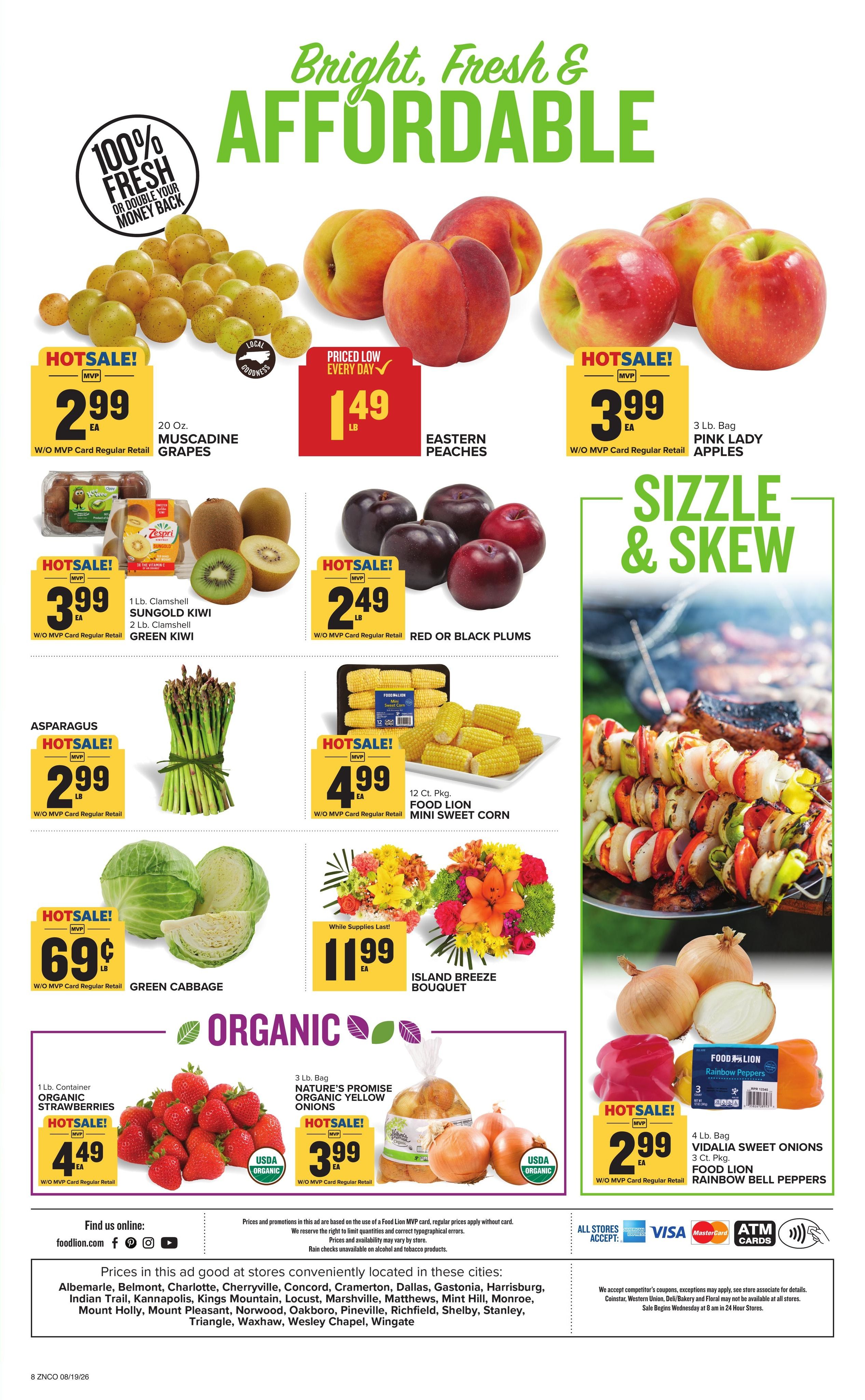 Food Lion (Concord–Midland Area, NC) Weekly Ad August 19 - 25, 2026