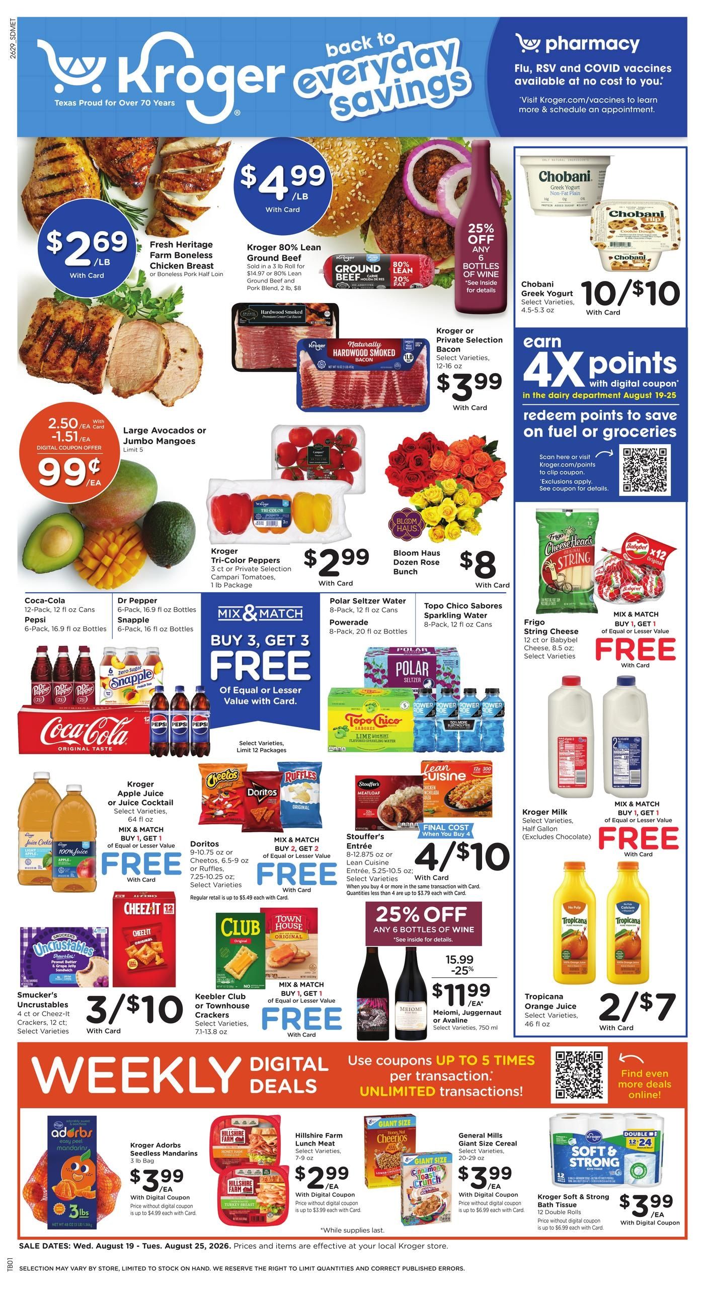 Kroger (Lewisville–Colleyville Area, TX) Weekly Ad August 19 - 25, 2026