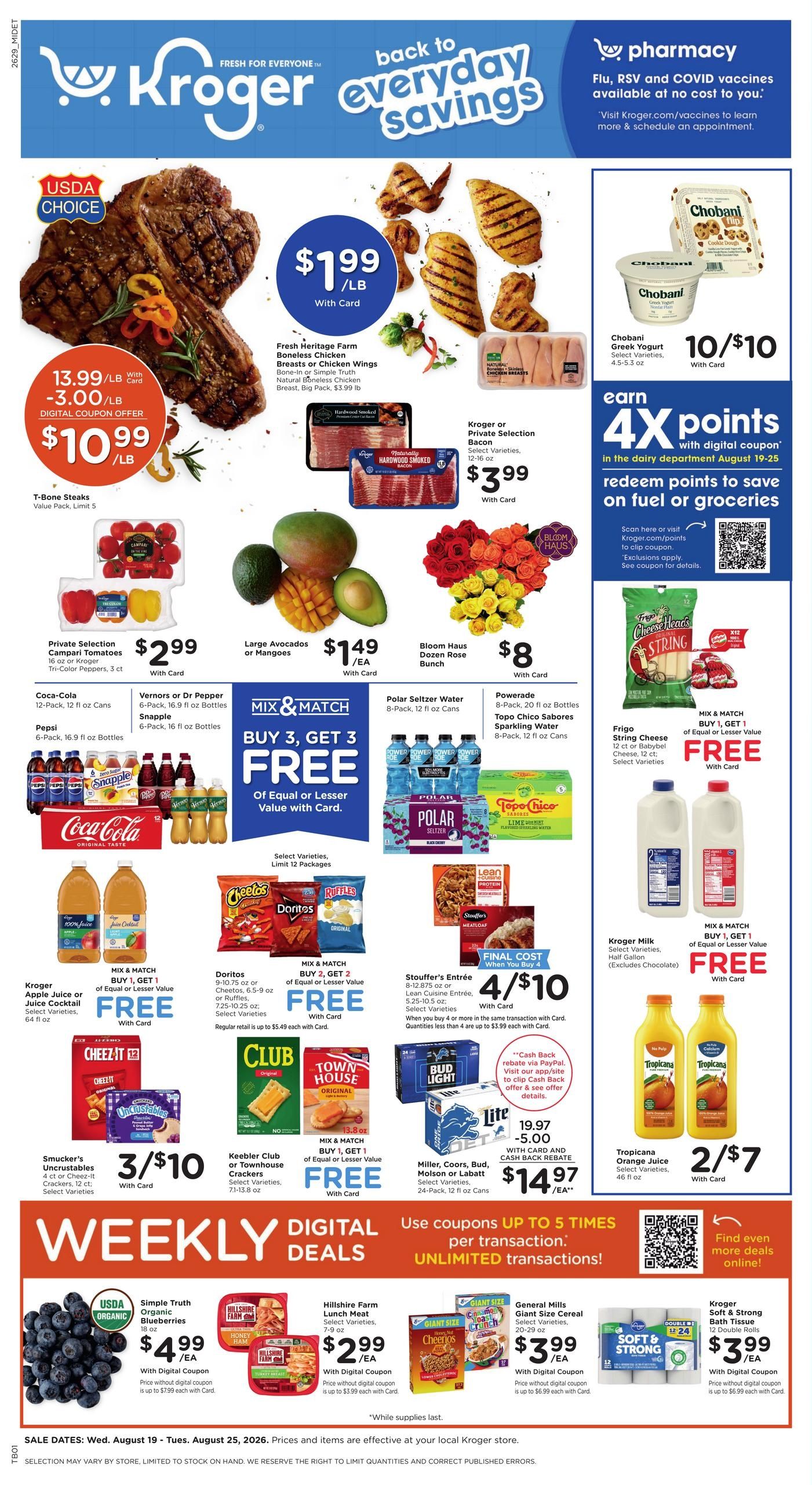 Kroger (Ann Arbor Area, MI) Weekly Ad August 19 - 25, 2026