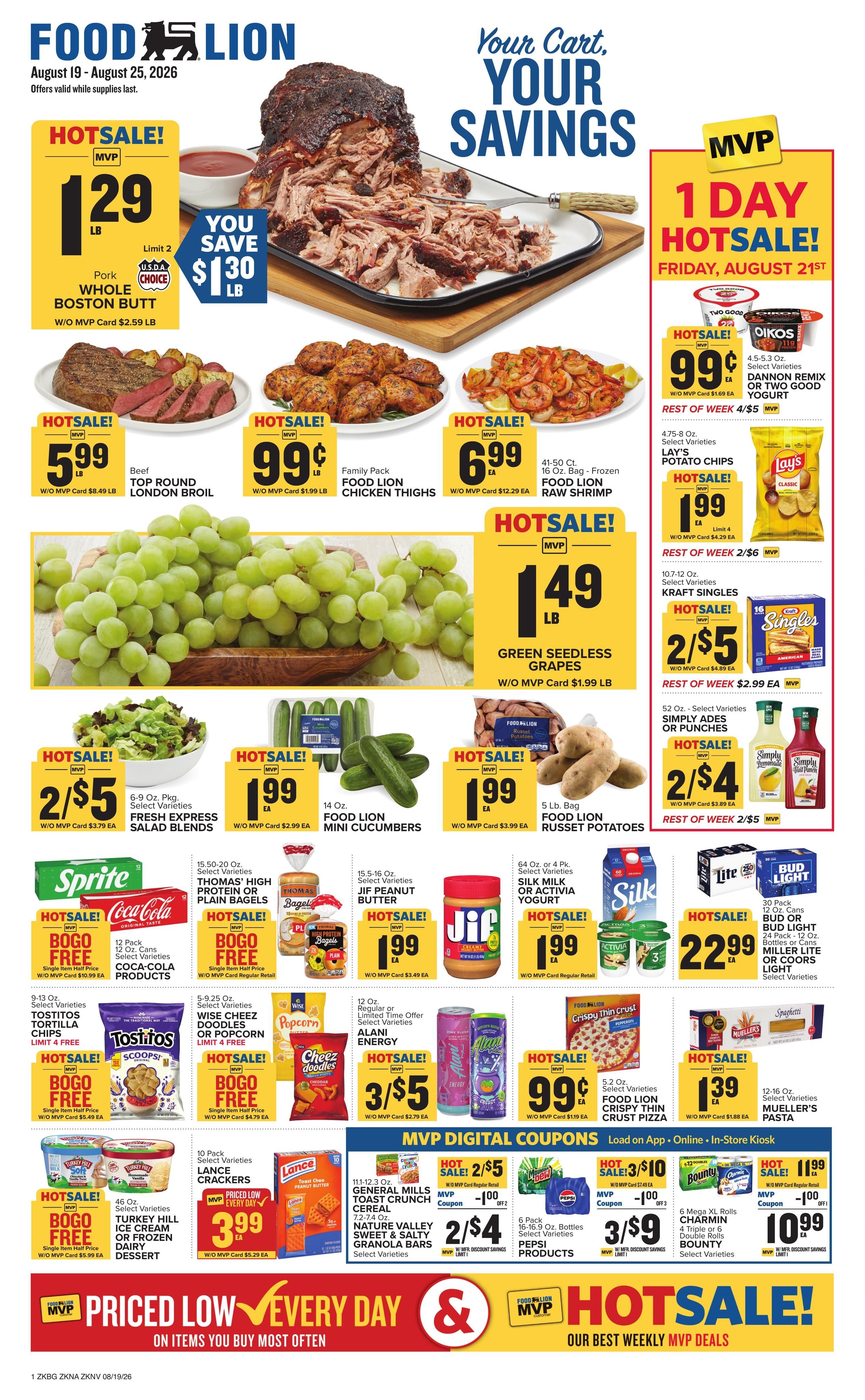Food Lion (Hopkinsville–Nortonville Area, KY) Weekly Ad August 19 - 25, 2026
