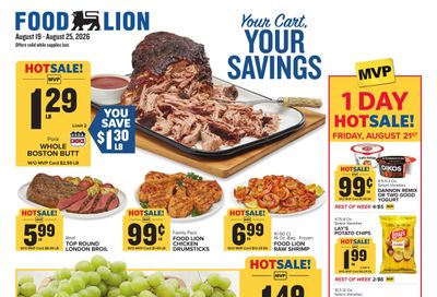 Food Lion (Charleston–North Charleston Area, SC) Weekly Ad August 19 - 25, 2026
