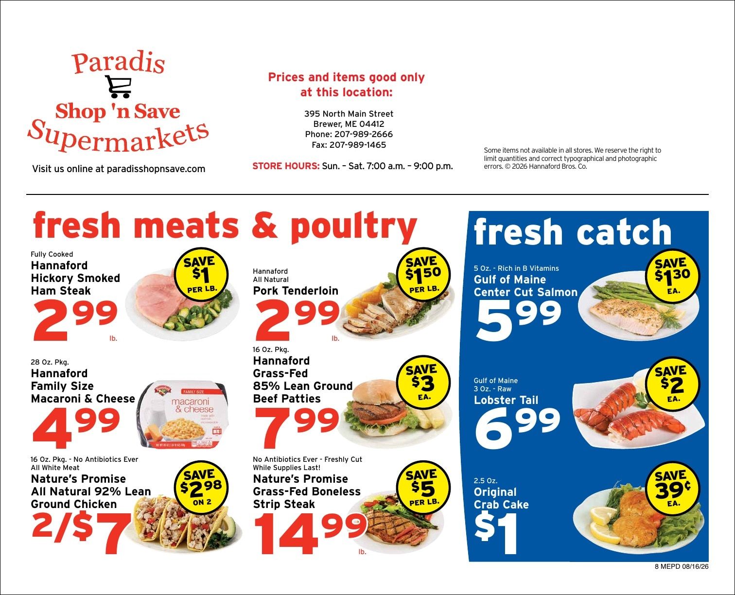 Paradis Shop'n Save Weekly Ad August 16 - 22, 2026