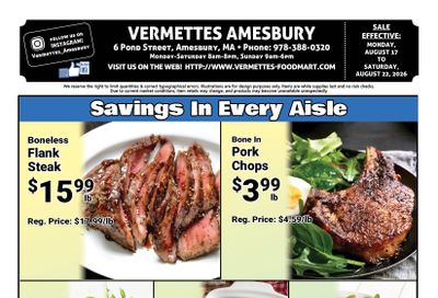 Vermette's Market Weekly Ad August 17 - 22, 2026