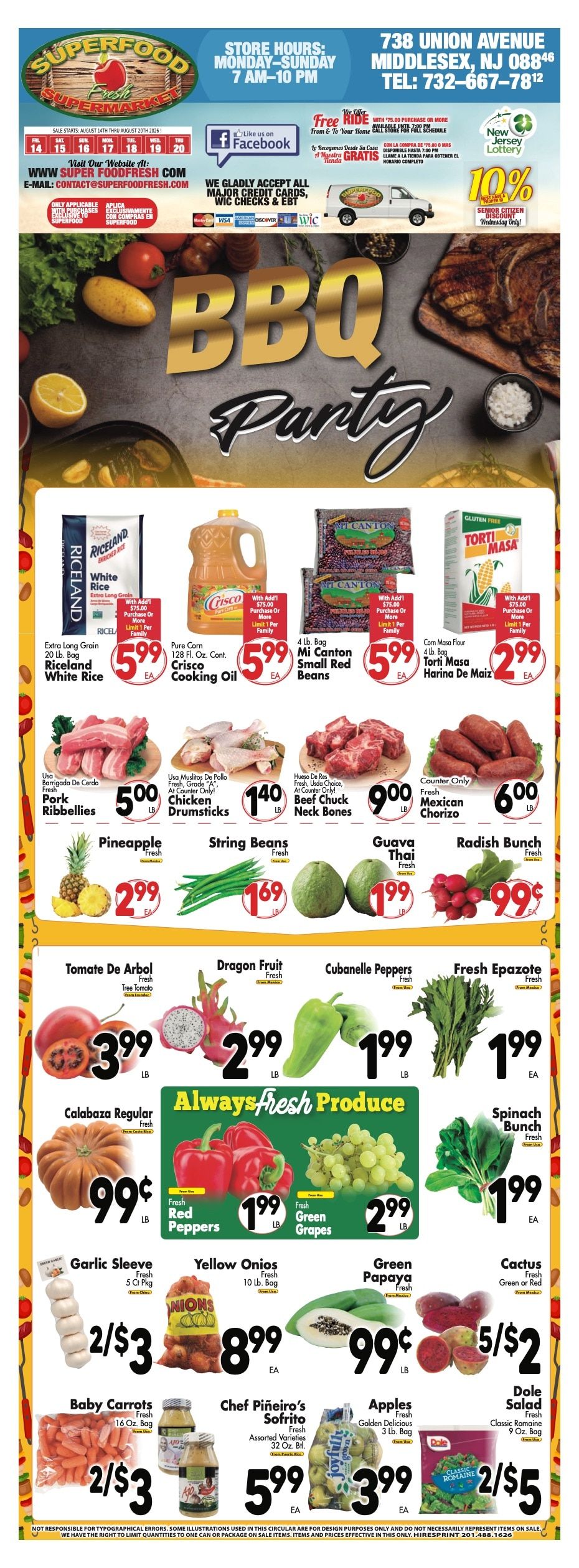 Super Food Fresh (Middlesex, NJ) Weekly Ad August 14 - 20, 2026