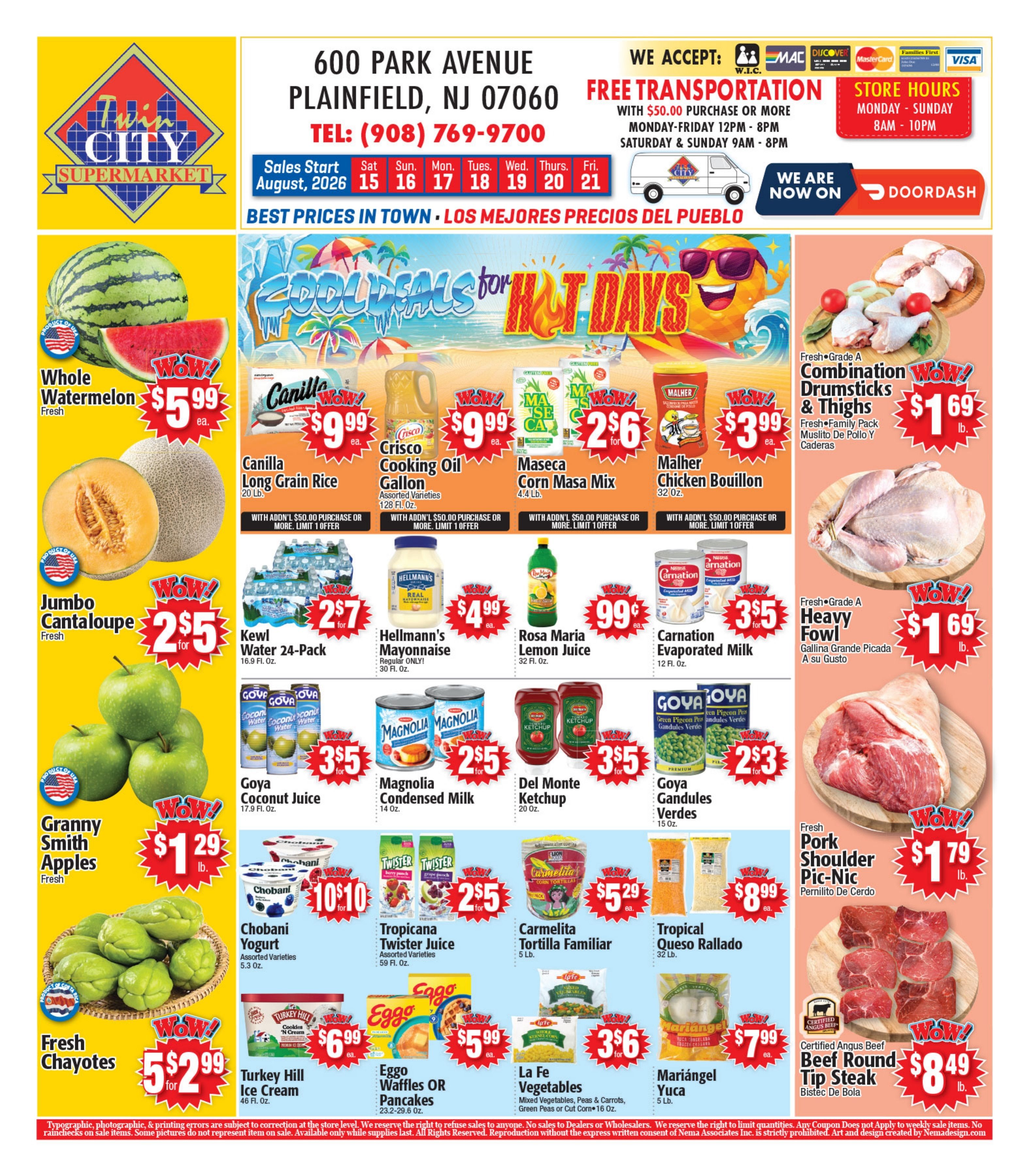 Twin City Supermarket (600 Park Avenue, Plainfield, NJ) Weekly Ad August 15 - 21, 2026