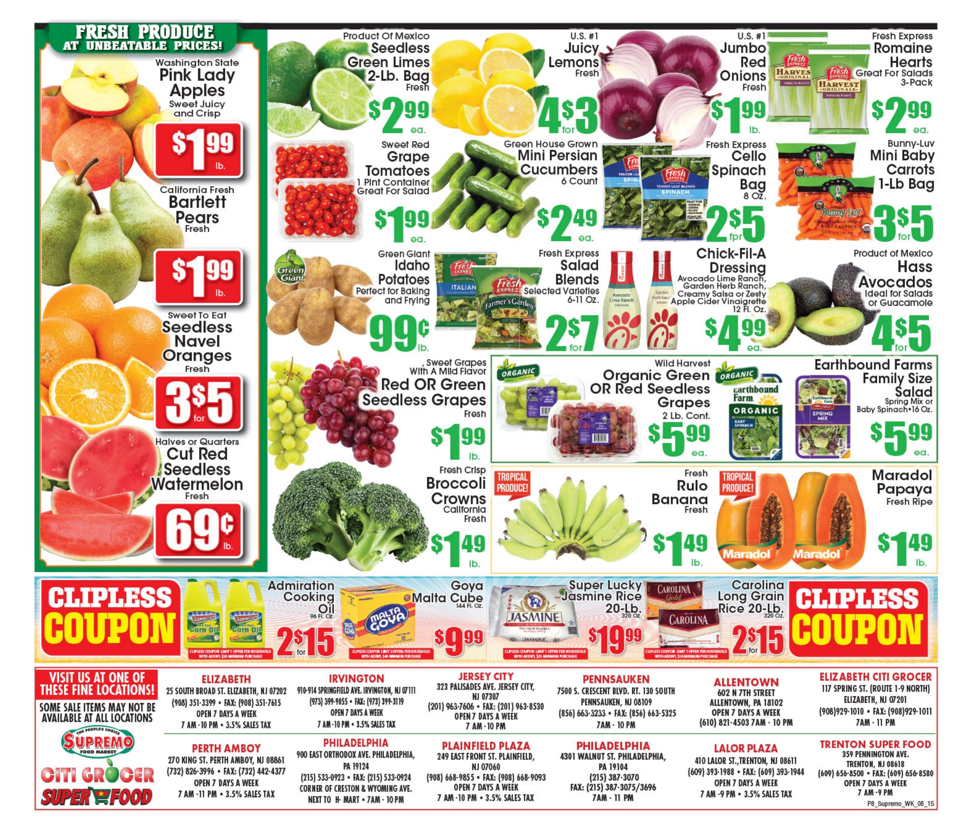 Supremo Food Markets (Elizabeth, NJ) Weekly Ad August 15 - 21, 2026