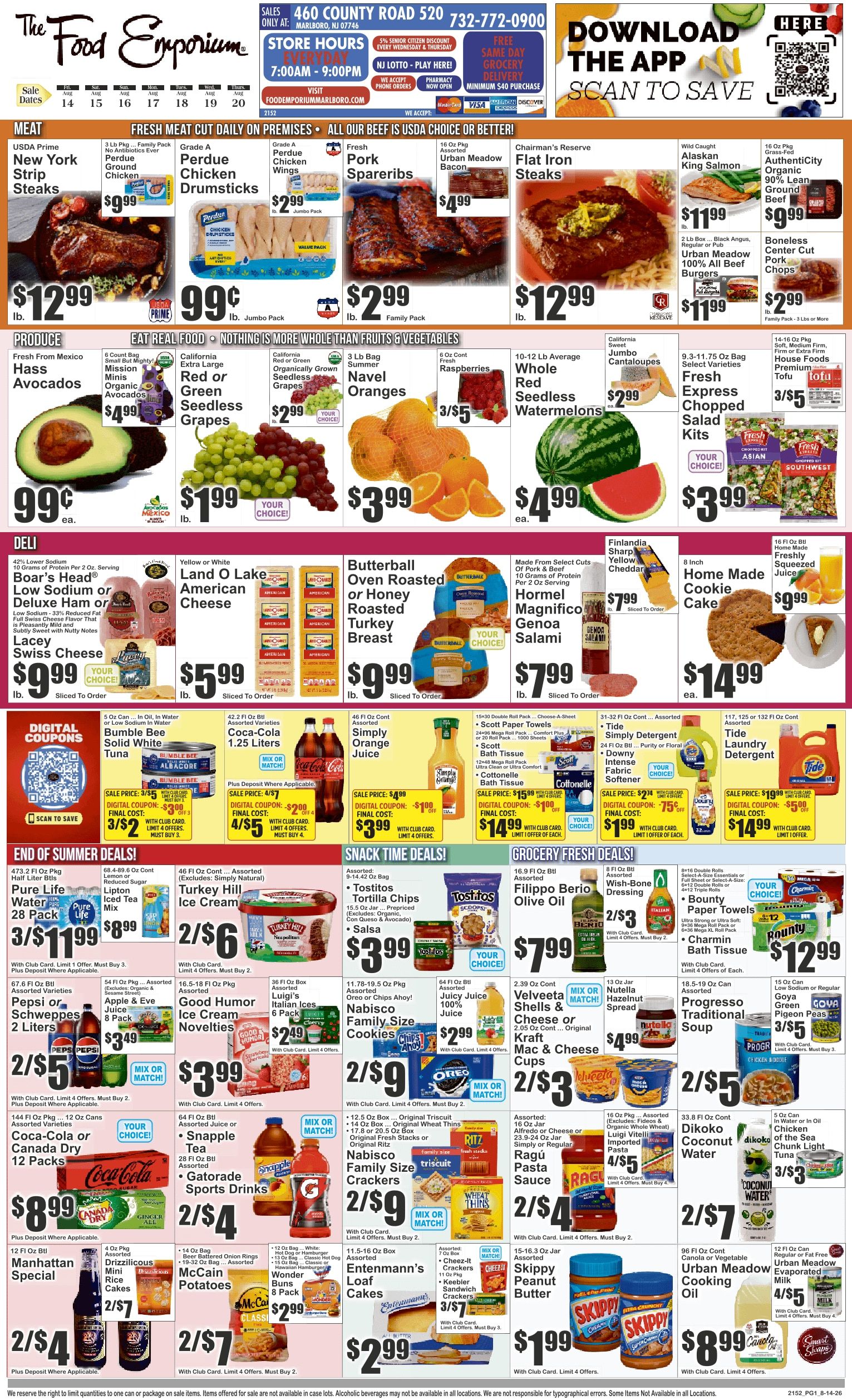 The Food Emporium (460 County Road 520, Marlboro, NJ) Food Emporium Weekly Ad August 14 - 20, 2026