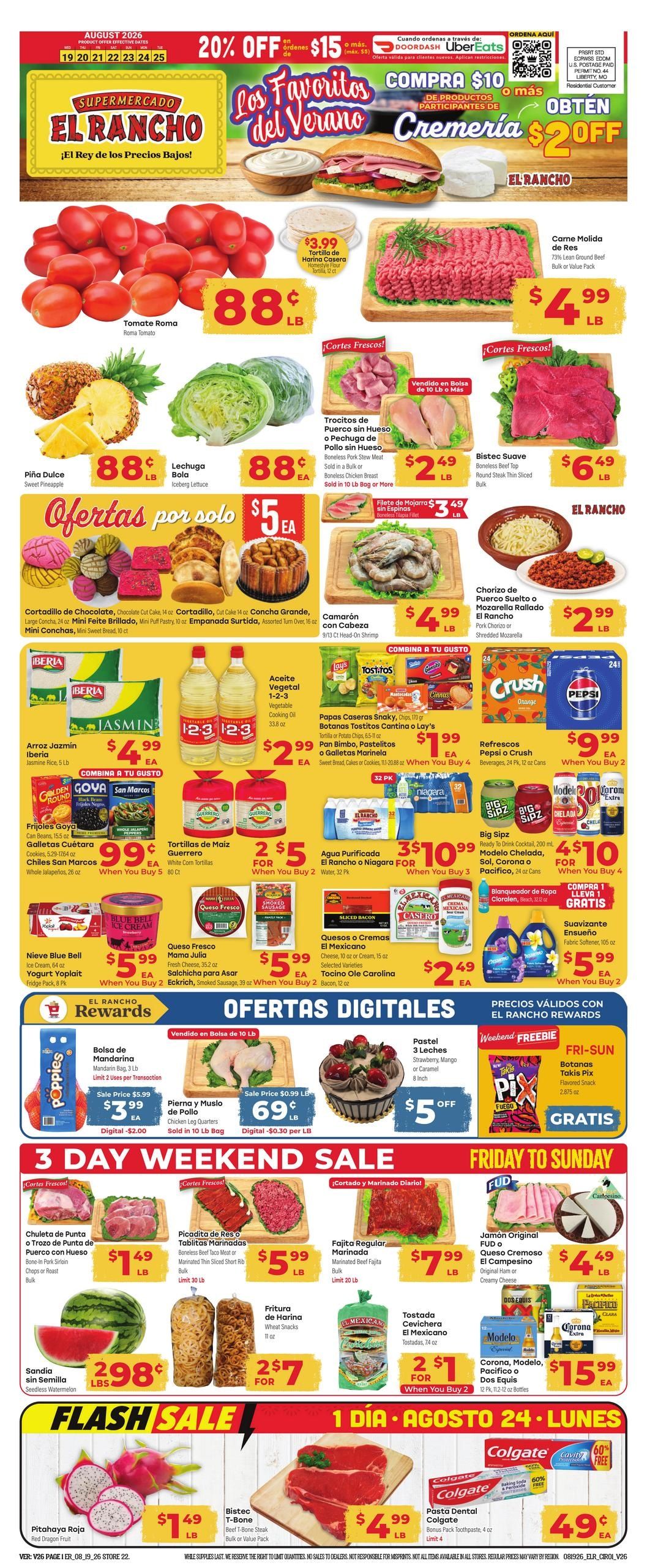 El Rancho Supermercado (Odessa Area, TX) Weekly Ad August 19 - 25, 2026