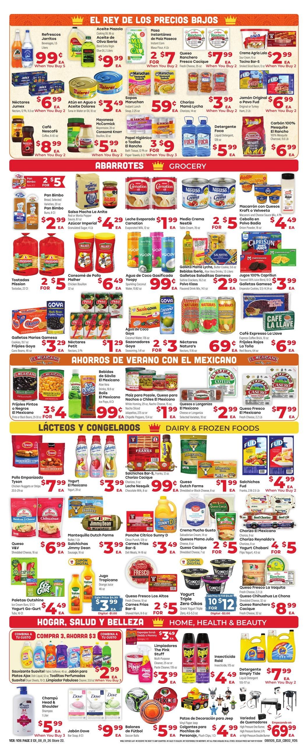 El Rancho Supermercado (Odessa Area, TX) Weekly Ad August 19 - 25, 2026