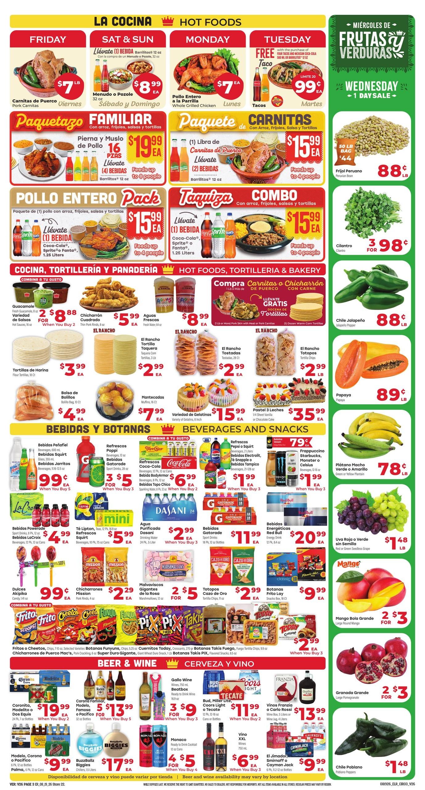El Rancho Supermercado (Odessa Area, TX) Weekly Ad August 19 - 25, 2026