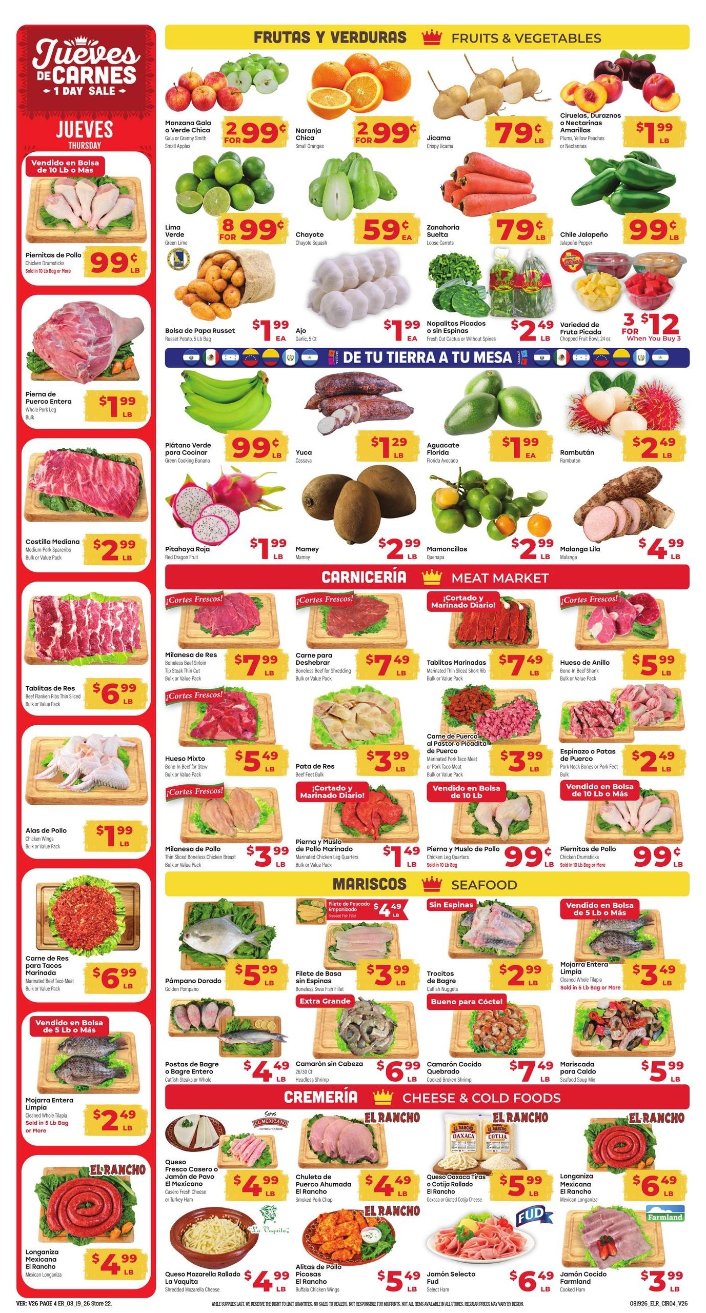 El Rancho Supermercado (Odessa Area, TX) Weekly Ad August 19 - 25, 2026