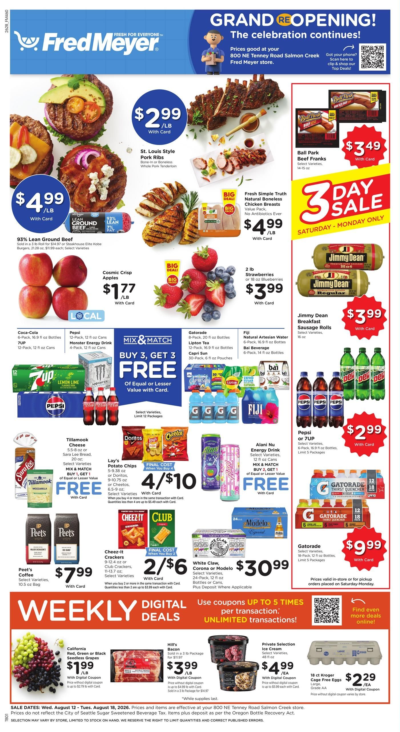 Fred Meyer (Ridgefield Area, WA) Weekly Ad August 12 - 18, 2026