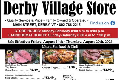Derby Village Store Weekly Ad August 14 - 20, 2026