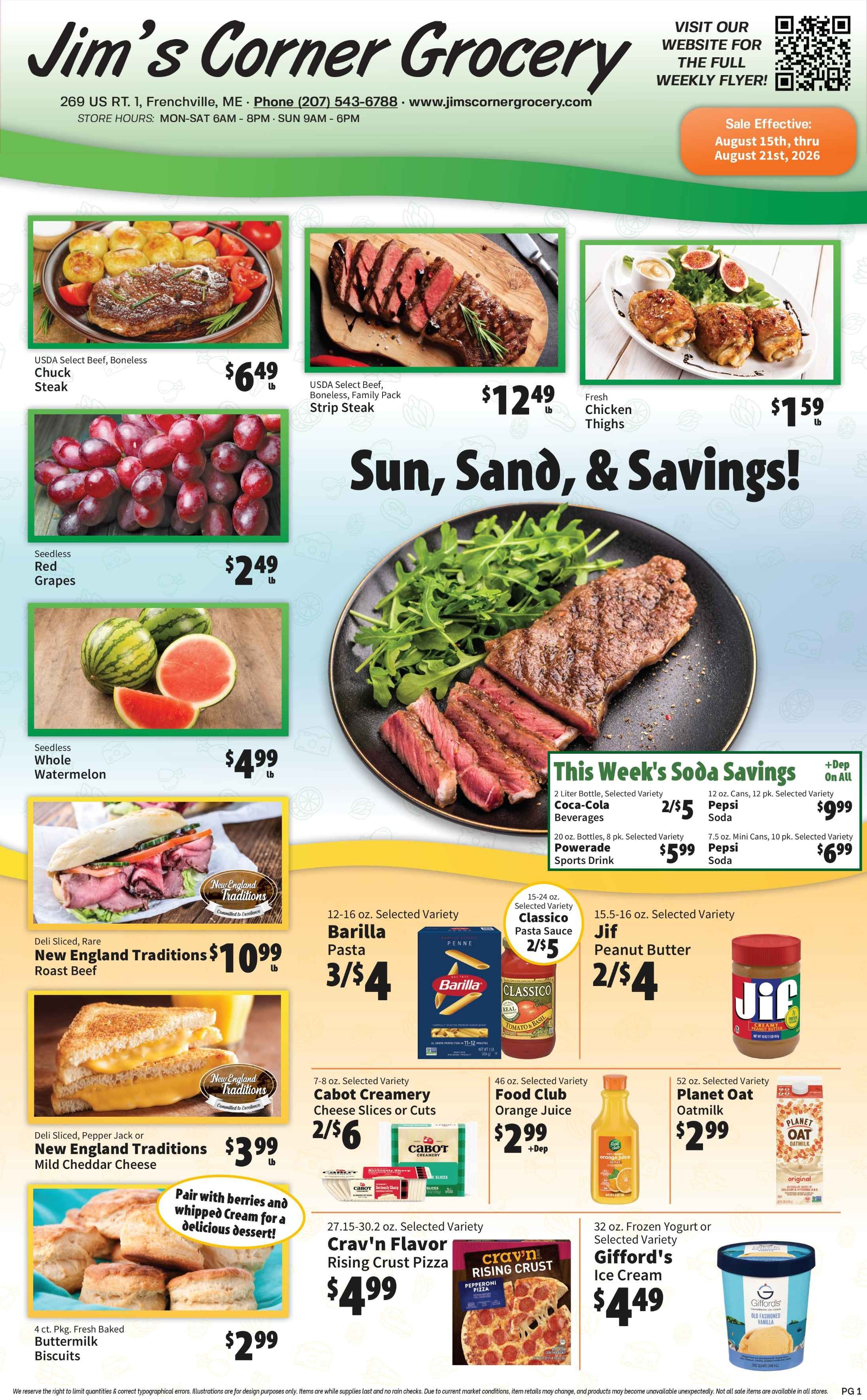 Jim's Corner Grocery Weekly Ad August 15 - 21, 2026