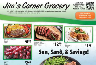 Jim's Corner Grocery Weekly Ad August 15 - 21, 2026