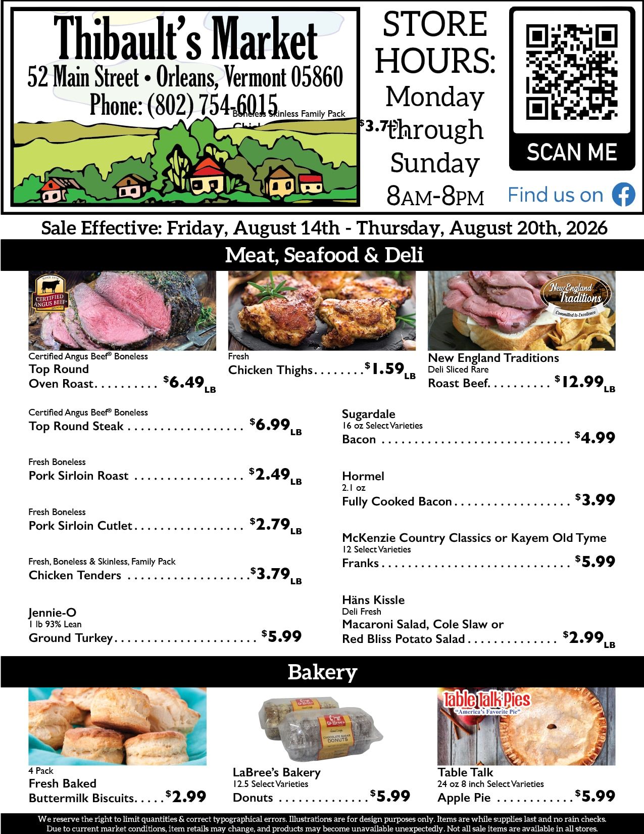 Thibault's Market Weekly Ad August 14 - 20, 2026