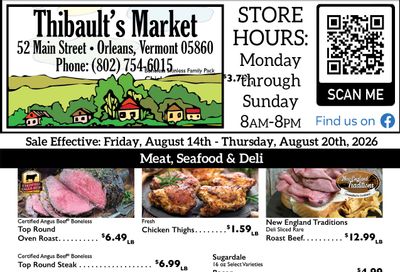 Thibault's Market Weekly Ad August 14 - 20, 2026