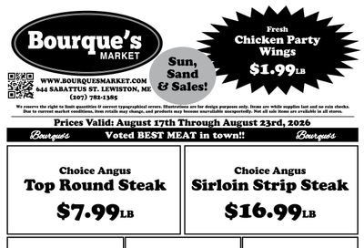 Bourque's Park and Shop Weekly Ad August 17 - 23, 2026