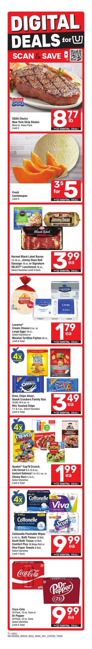 Randalls (Houston–Pasadena Area, TX) Weekly Ad August 19 - 25, 2026