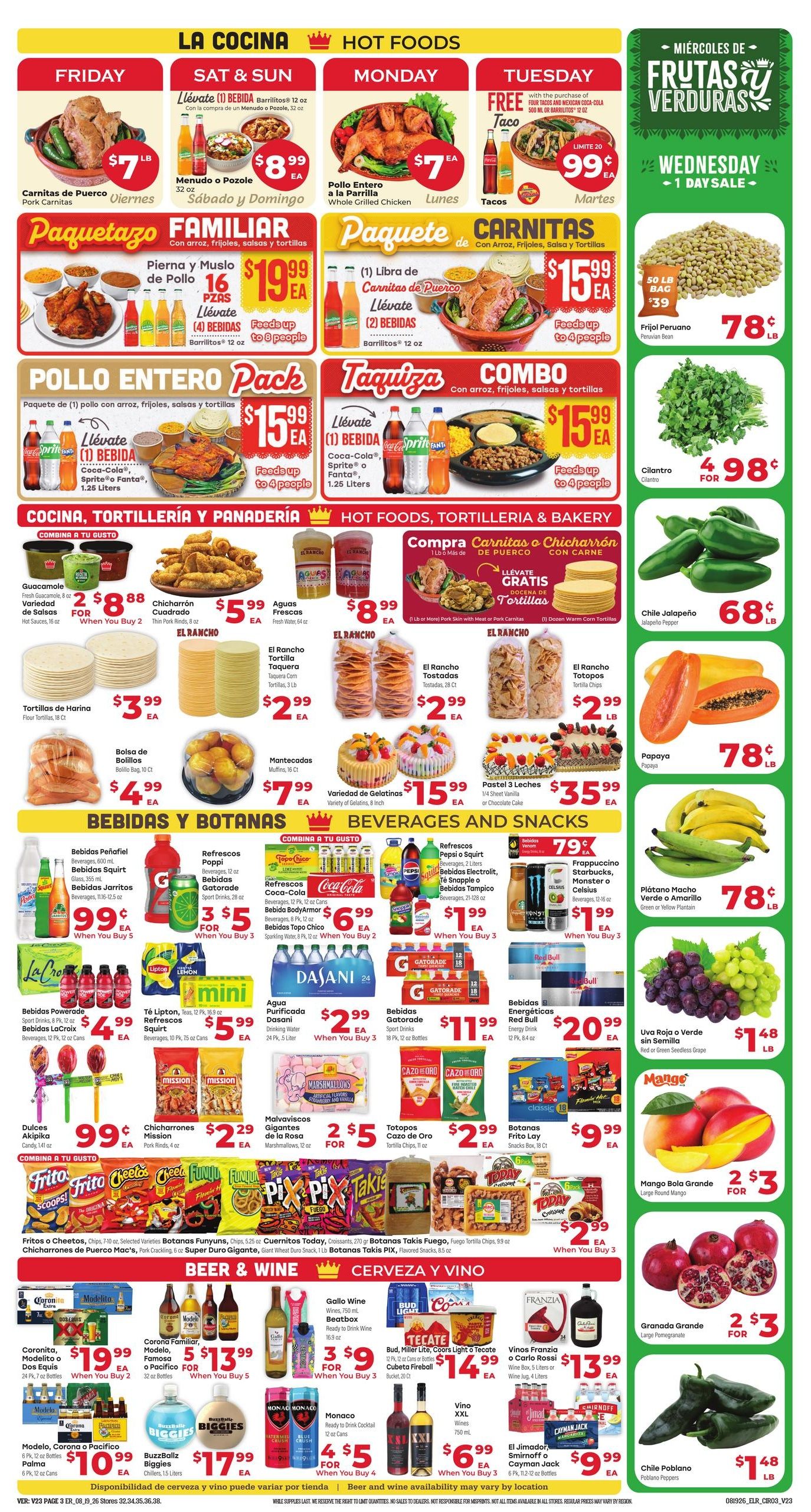 El Rancho Supermercado (Houston–Pasadena Area, TX) Weekly Ad August 19 - 25, 2026