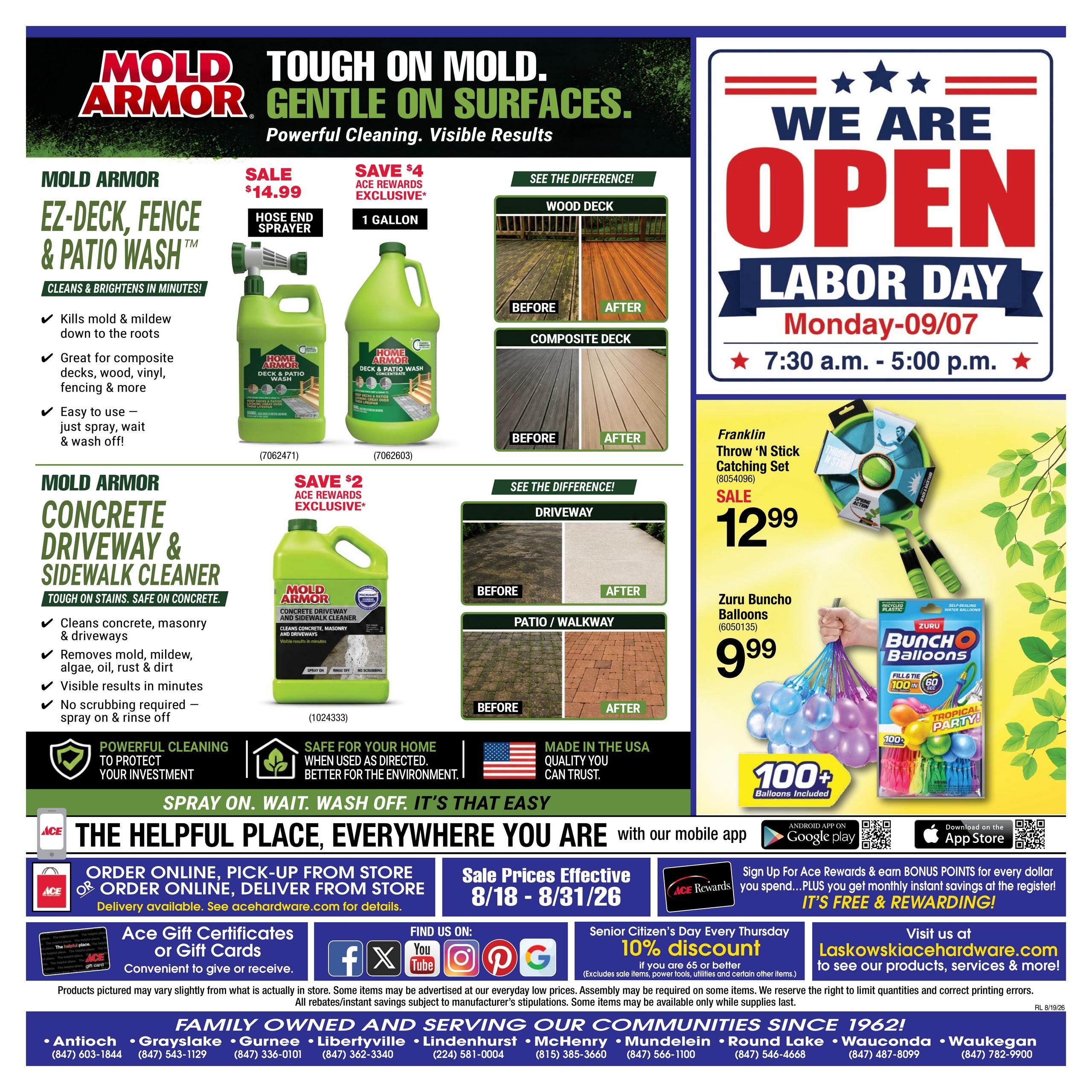 Ace Hardware (IL, IN, WI) Finish What Summer Started Sale Weekly Ad August 18 - 31, 2026