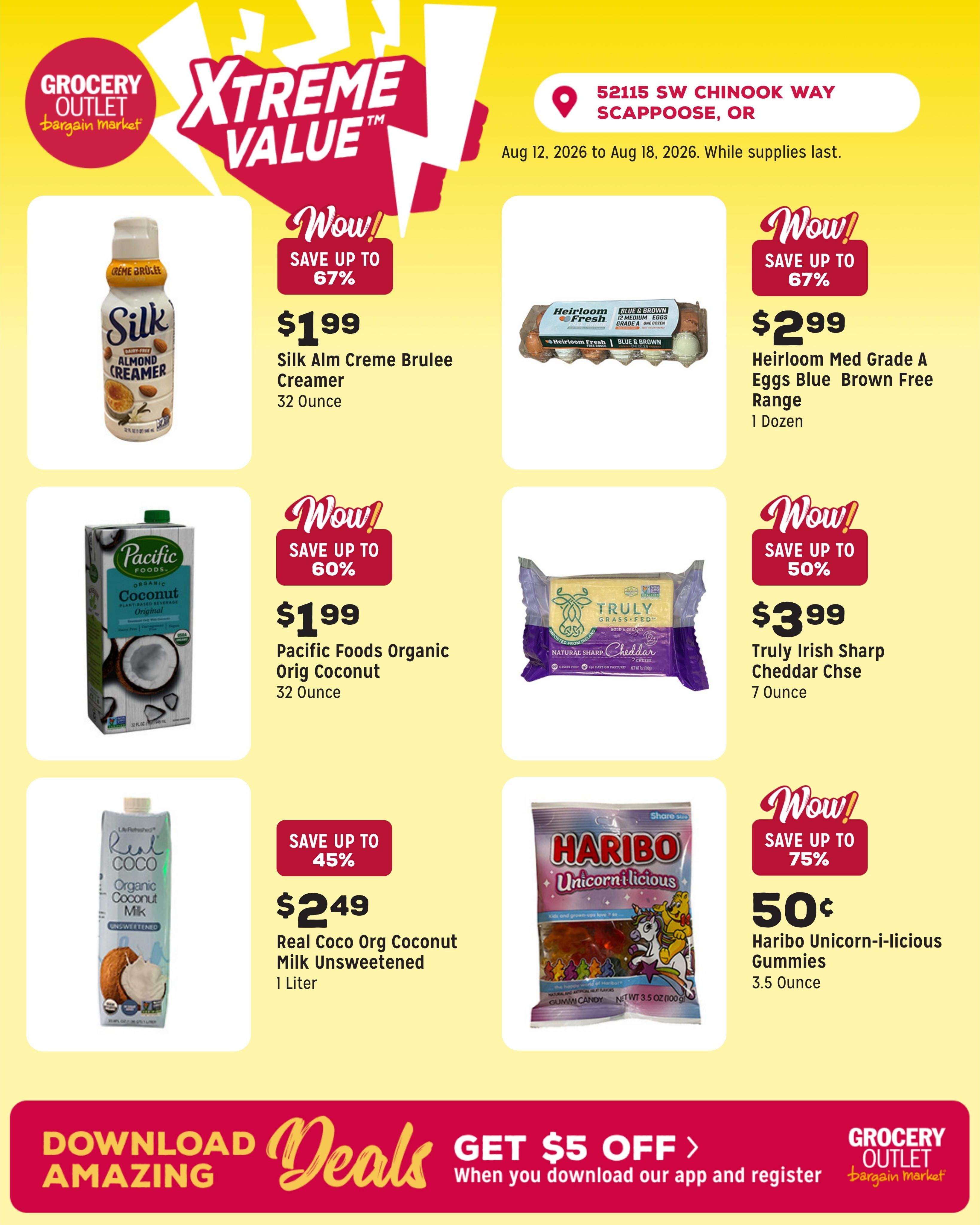 Grocery Outlet (Scappoose Area, OR) Weekly Ad August 12 - 18, 2026
