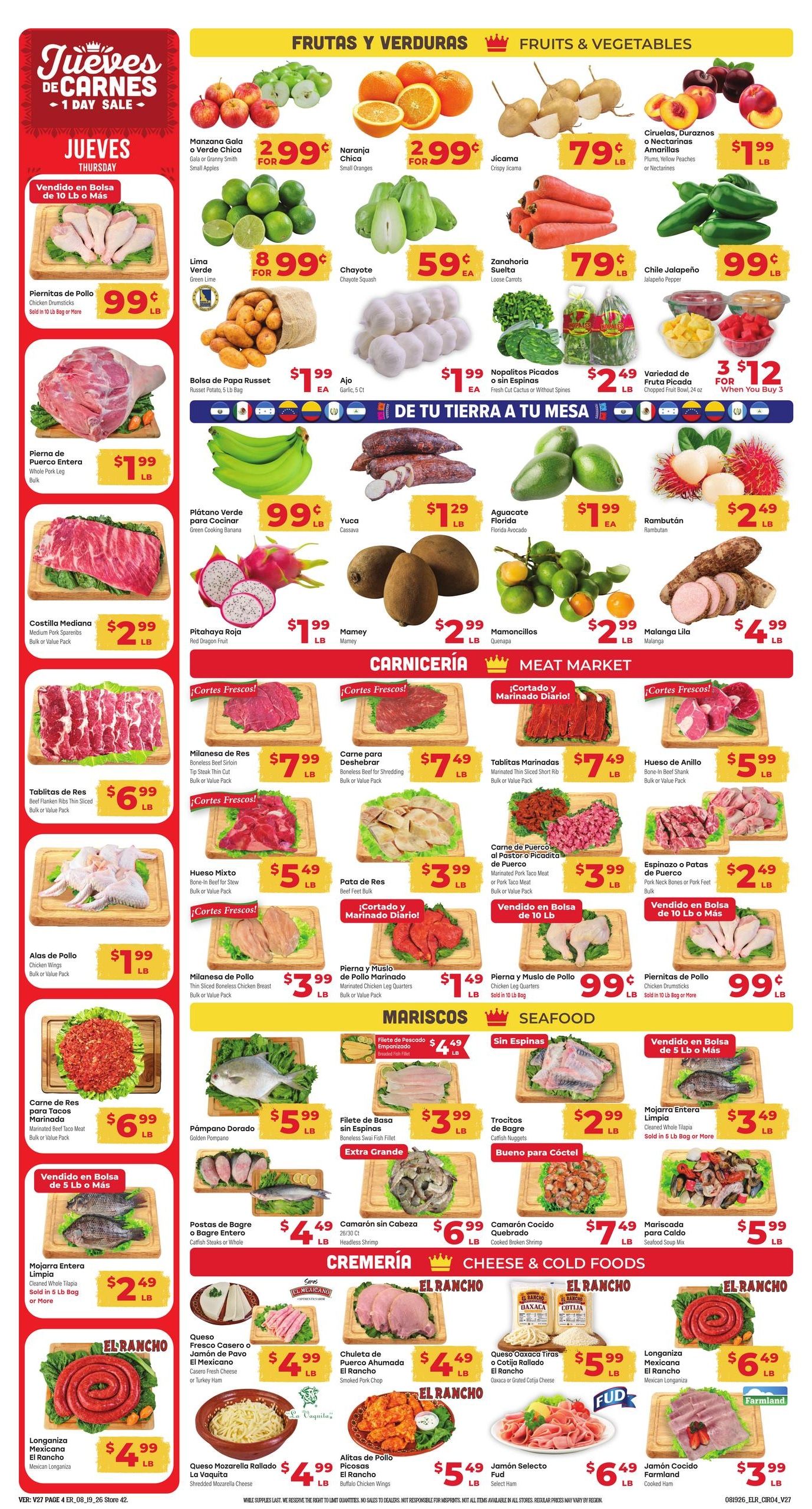 El Rancho Supermercado (McAllen–Edinburg Area, TX) Weekly Ad August 19 - 25, 2026