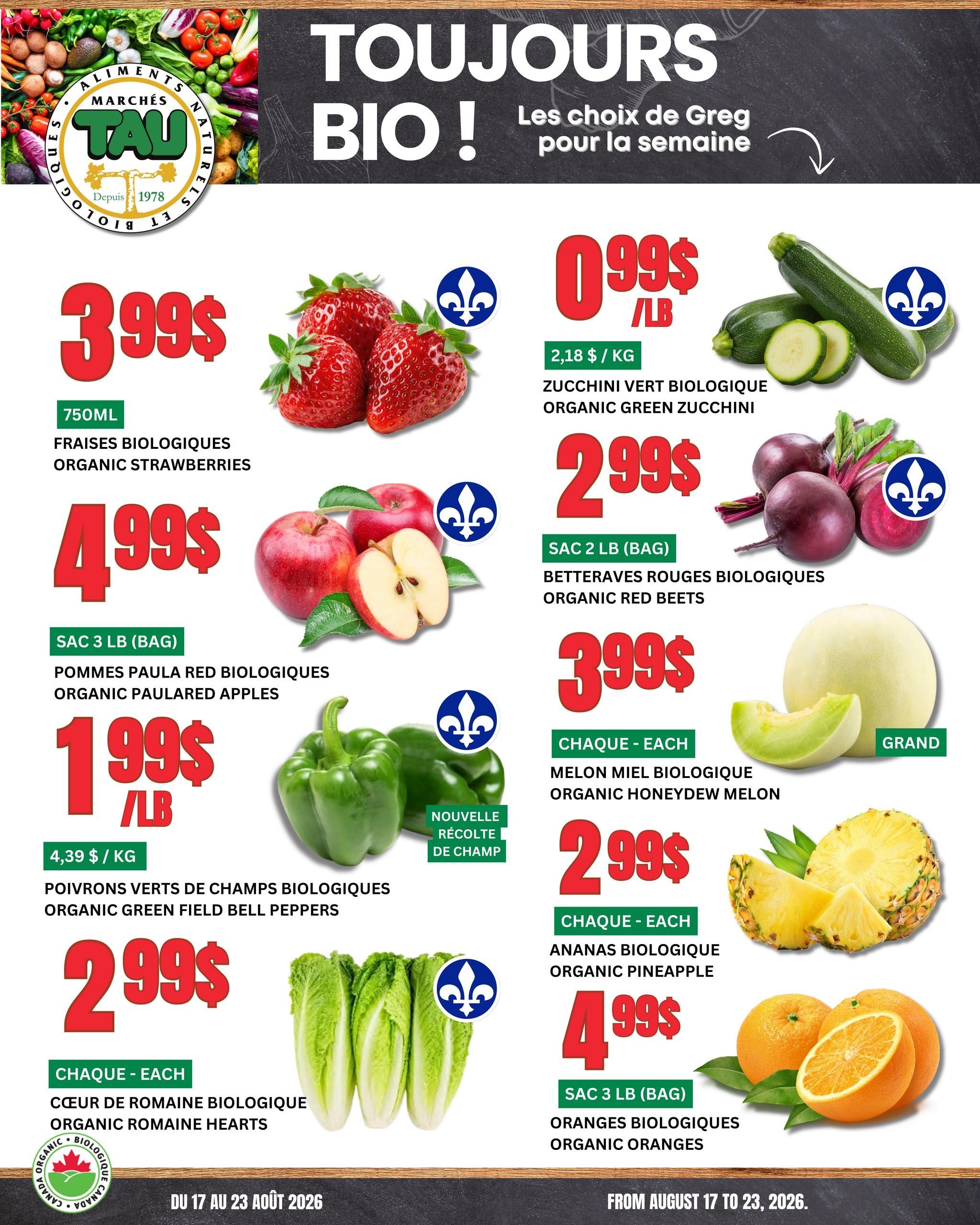 Marches Tau Produce Flyer August 17 to 23