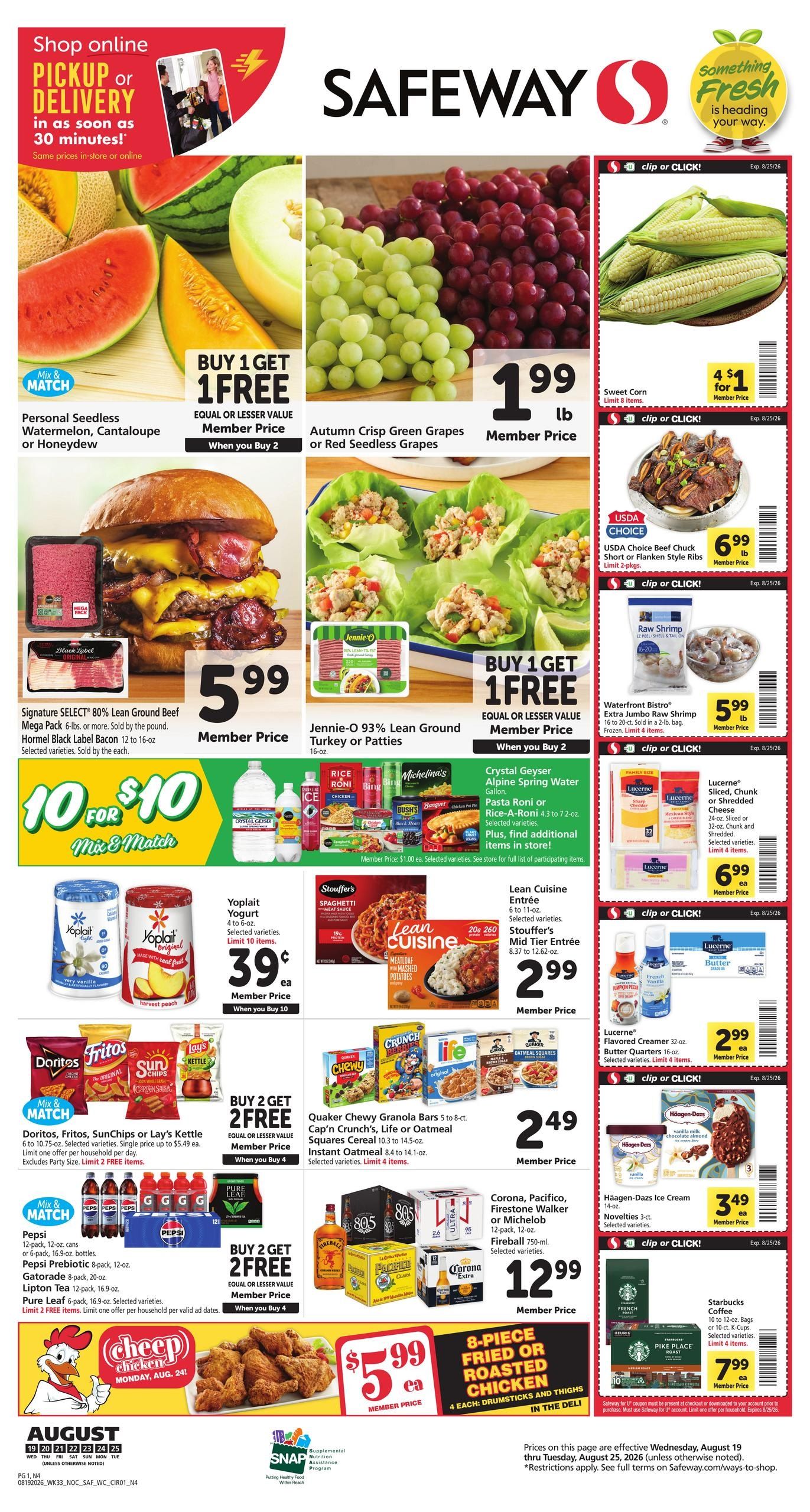 Safeway (Carson City–Reno Area, NV) Weekly Ad August 19 - 25, 2026