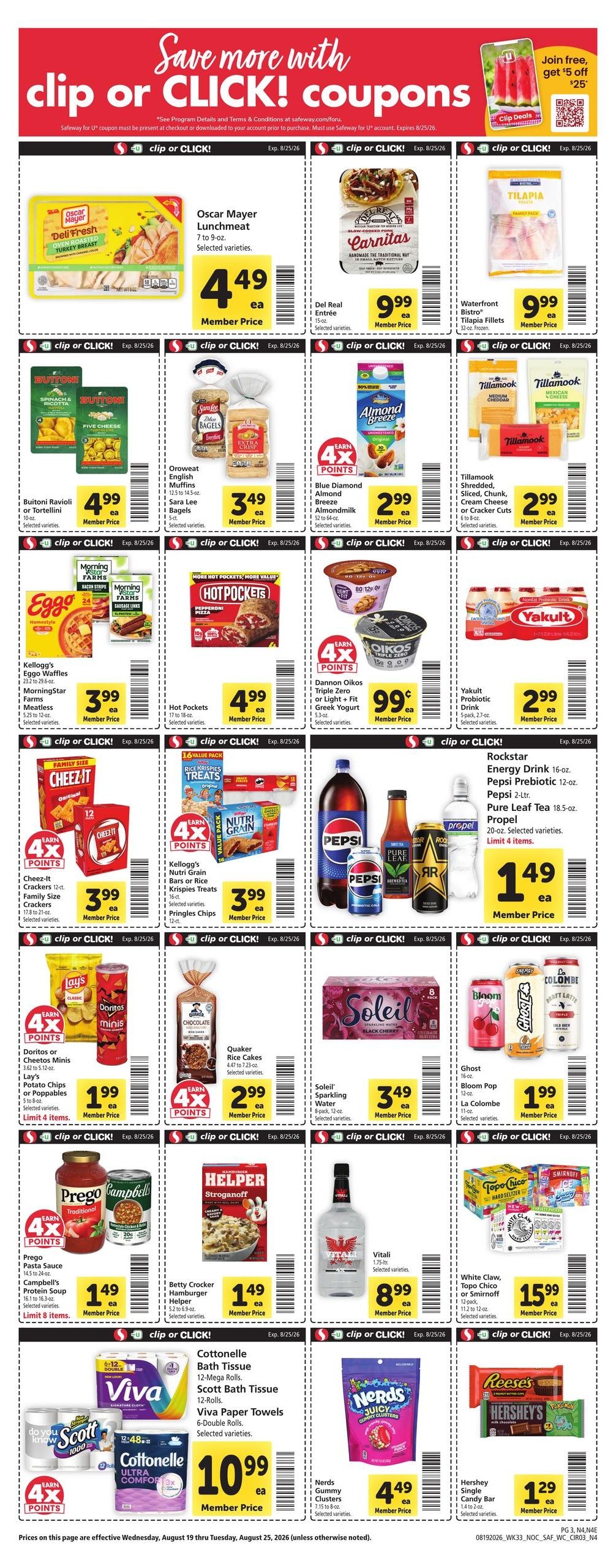 Safeway (Carson City–Reno Area, NV) Weekly Ad August 19 - 25, 2026