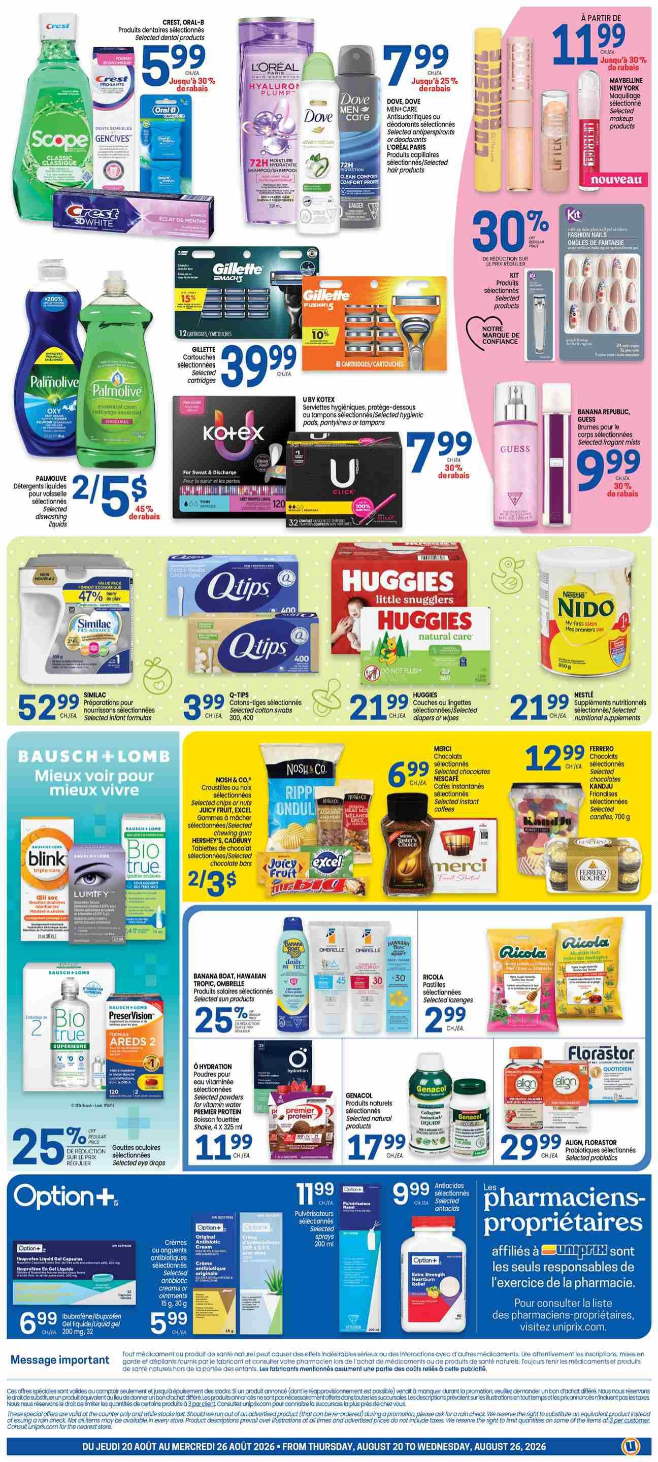 Uniprix Flyer August 20 to 26