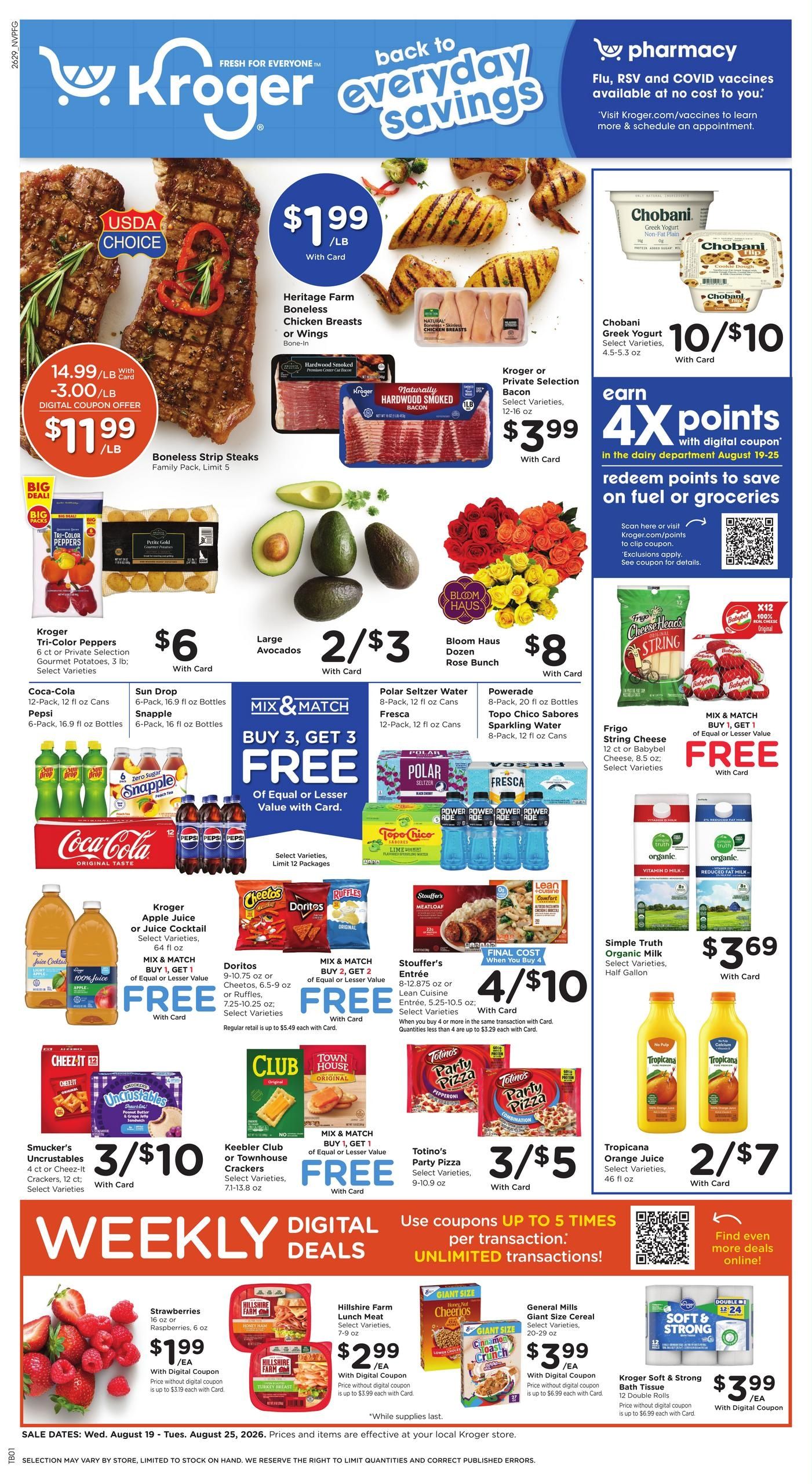 Kroger (Seymour–Bryson City Area, NC–TN) Weekly Ad August 19 - 25, 2026