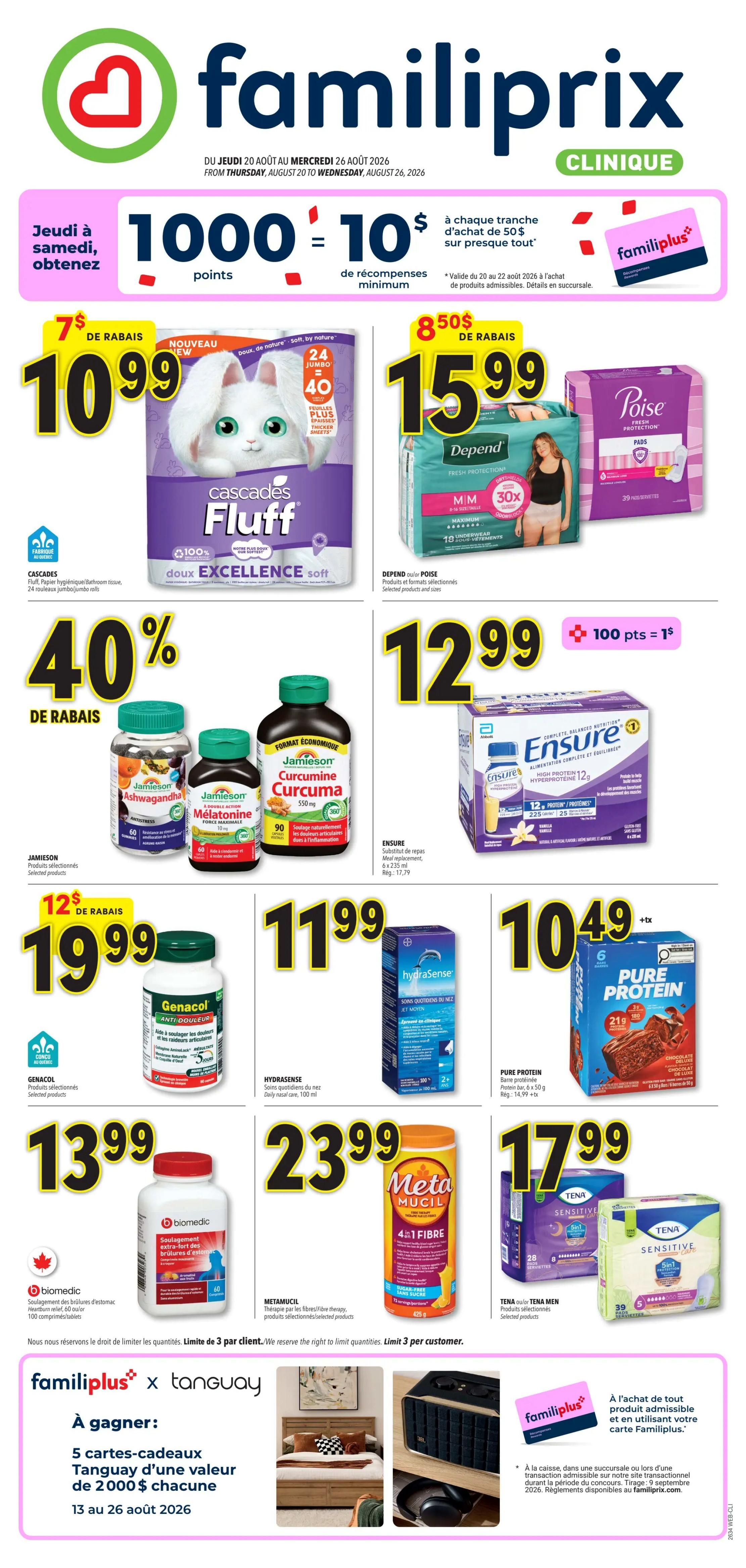 Familiprix Clinique Flyer August 20 to 26