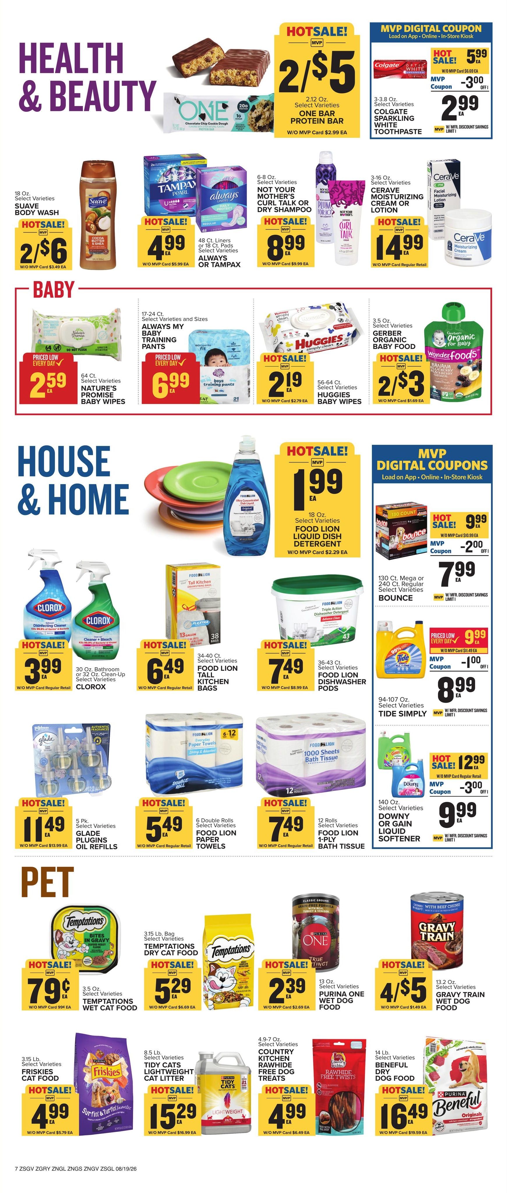 Food Lion (Greenville–Conestee Area, SC) Weekly Ad August 19 - 25, 2026