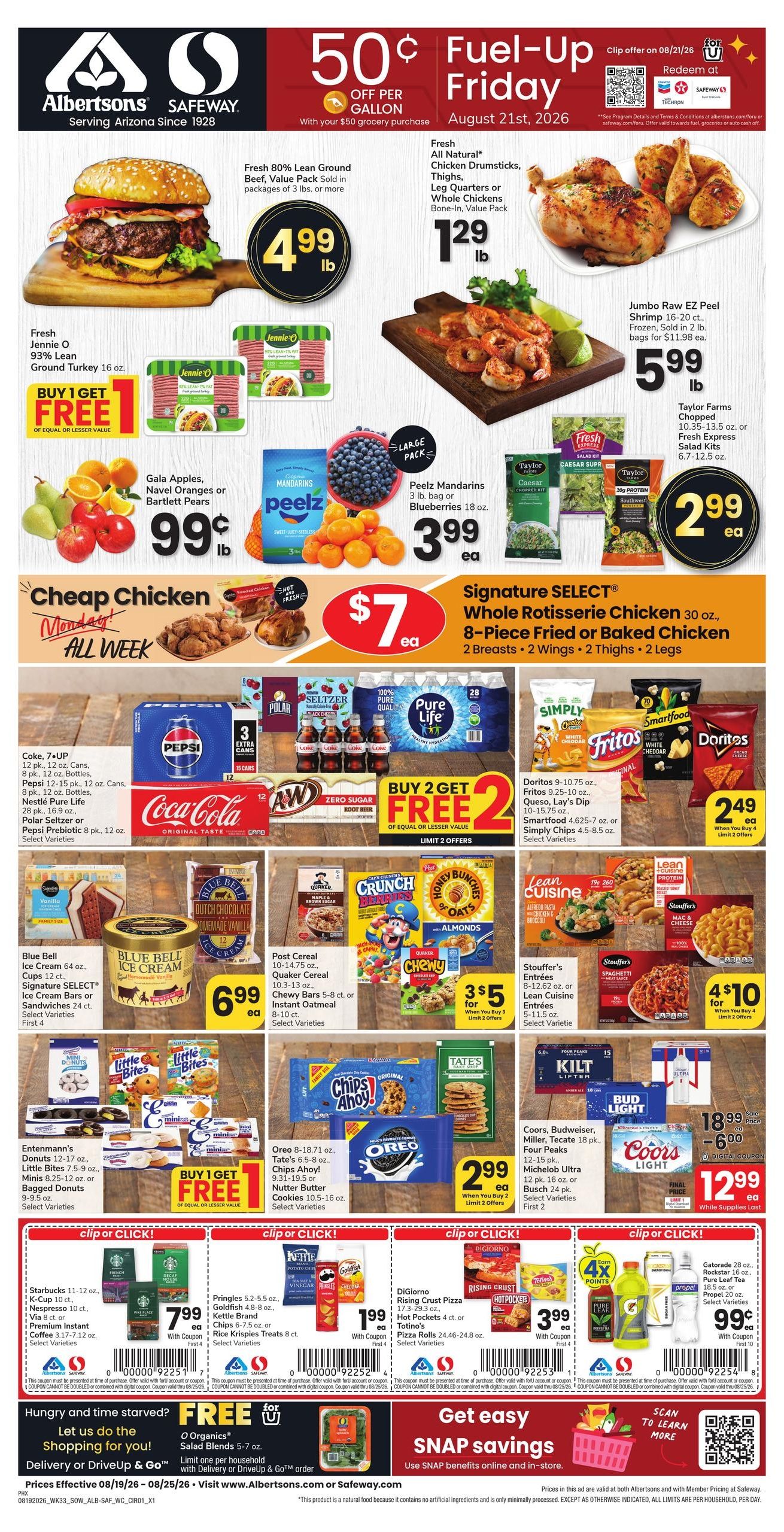 Safeway (Mesa–Glendale Area, AZ) Weekly Ad August 19 - 25, 2026