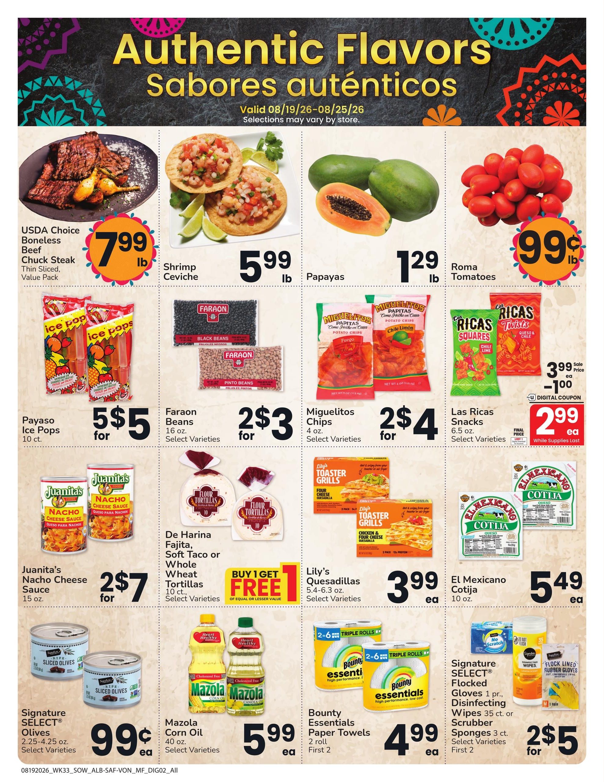 Safeway (Mesa–Glendale Area, AZ) Weekly Ad August 19 - 25, 2026