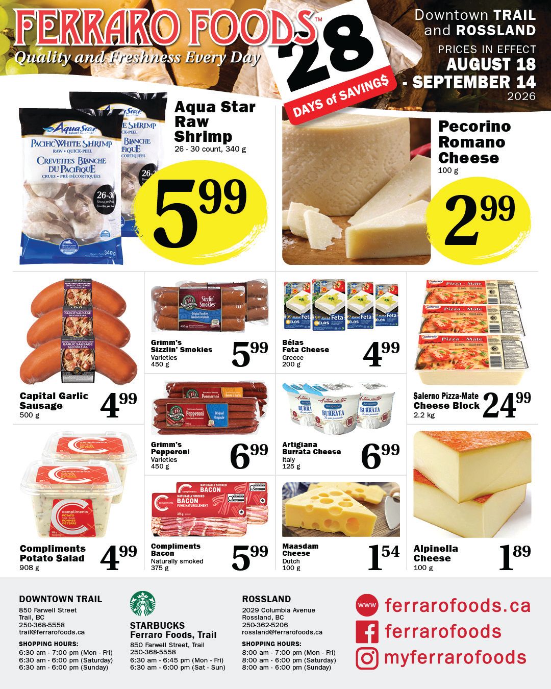 Ferraro Foods Monthly Flyer August 18 to September 14
