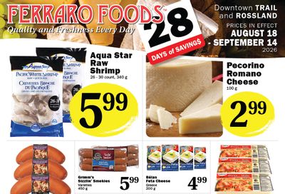 Ferraro Foods Monthly Flyer August 18 to September 14