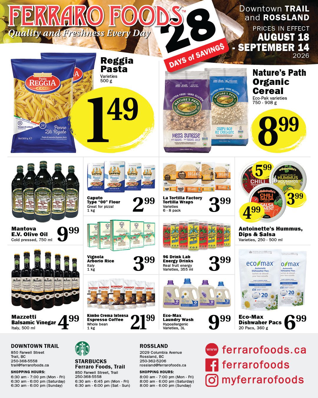 Ferraro Foods Monthly Flyer August 18 to September 14