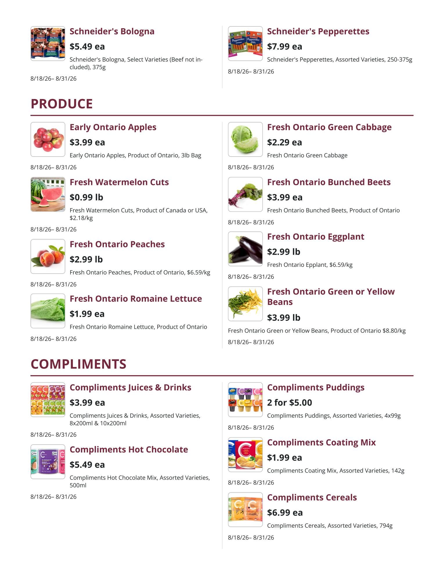 Kudrinko's Flyer August 18 to 31