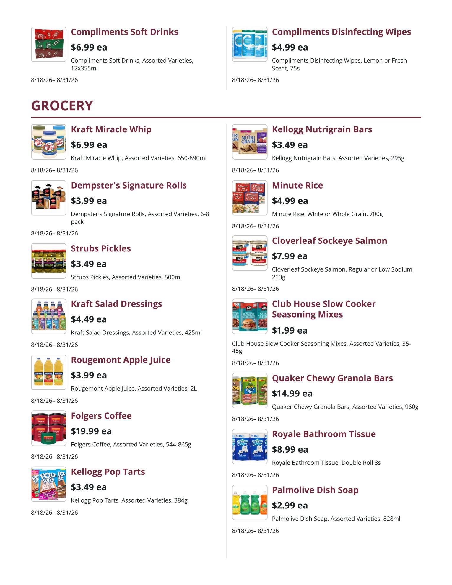 Kudrinko's Flyer August 18 to 31
