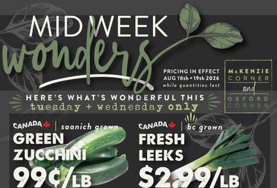 The Root Cellar Mid-Week Flyer August 18 and 19