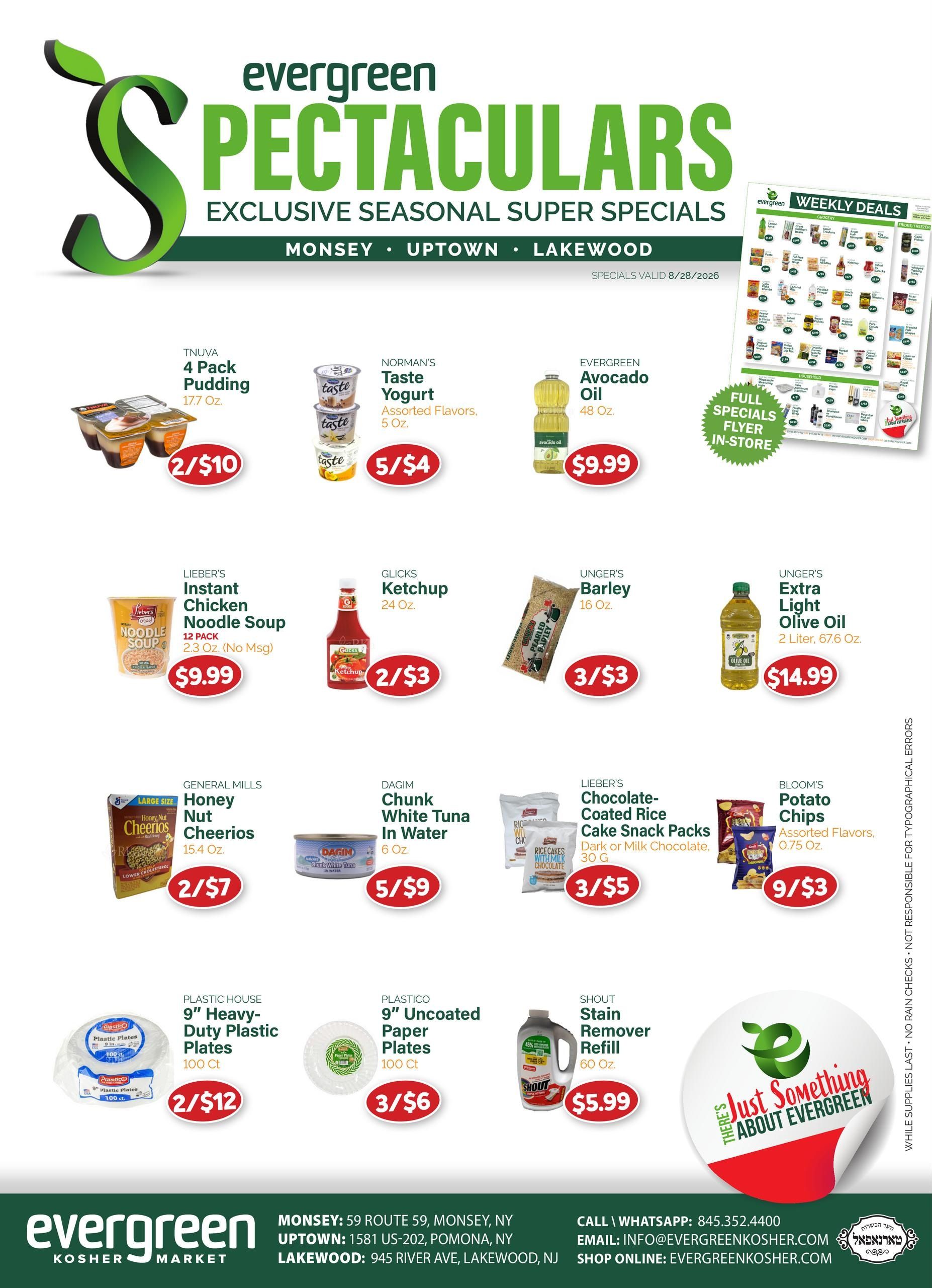 Evergreen Kosher Market (NJ) Weekly Ad August 19 - 28, 2026