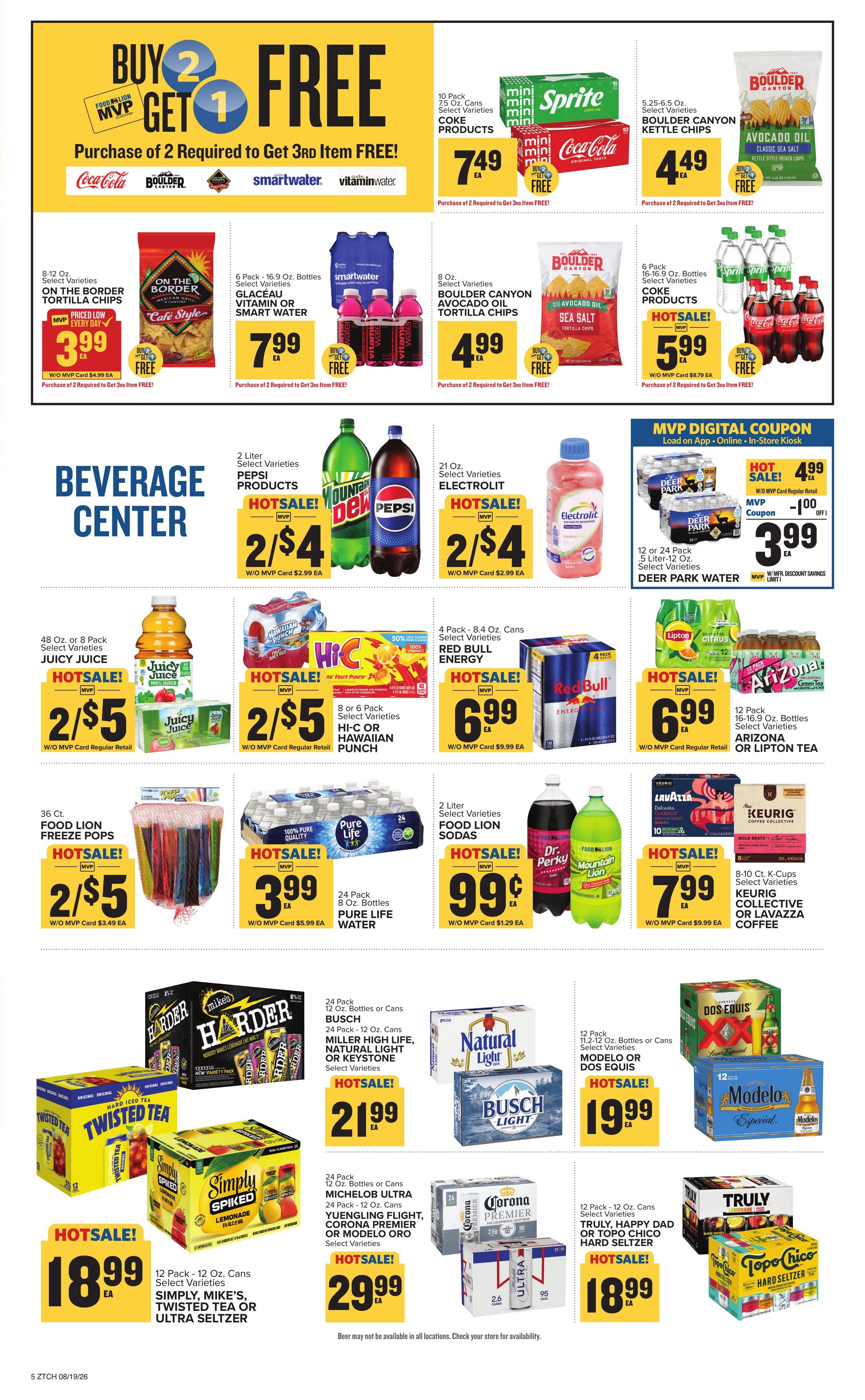 Food Lion (Chattanooga–Hixson Area, GA–TN) Weekly Ad August 19 - 25, 2026