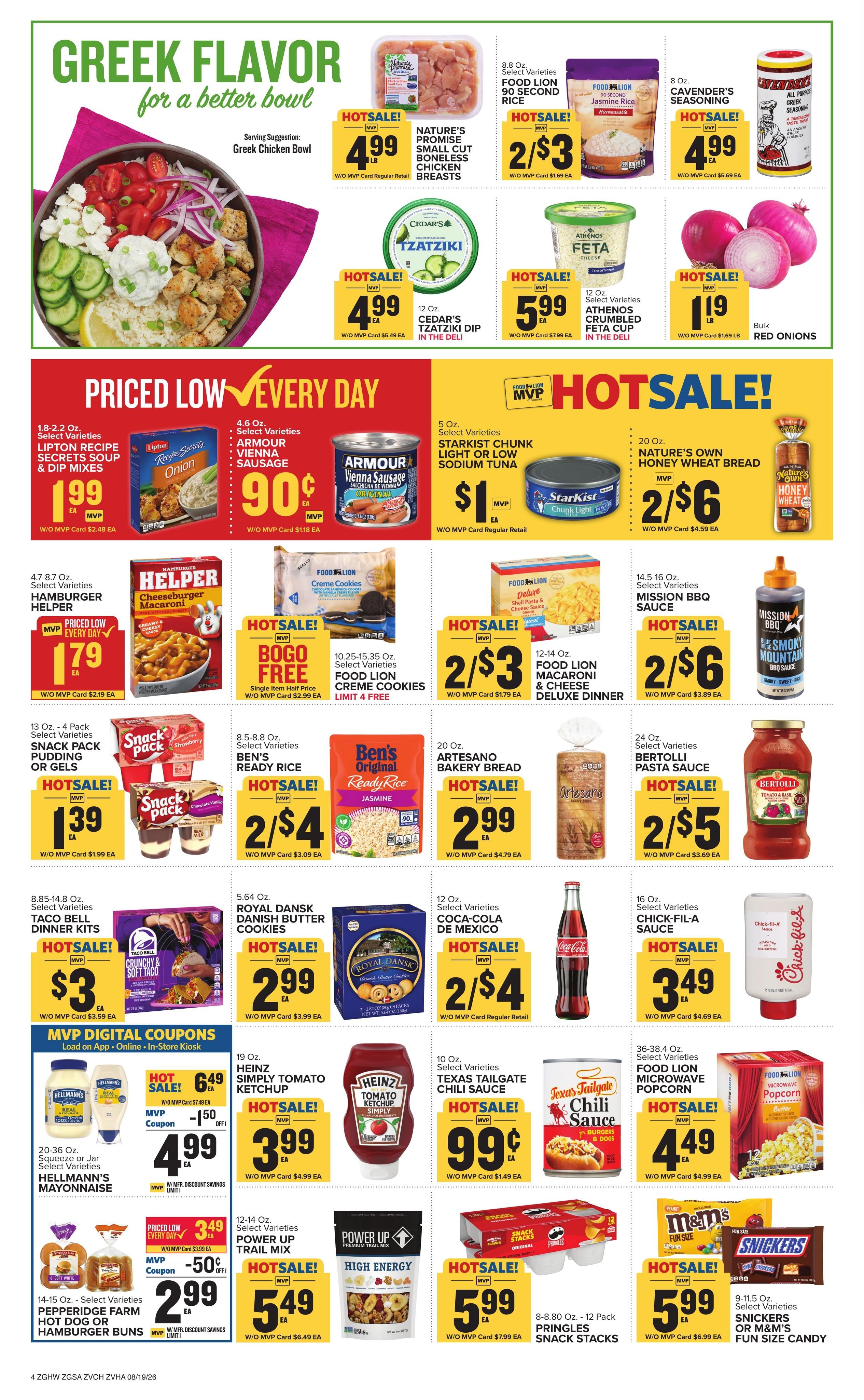Food Lion (Eastman–Warner Robins Area, GA) Weekly Ad August 19 - 25, 2026