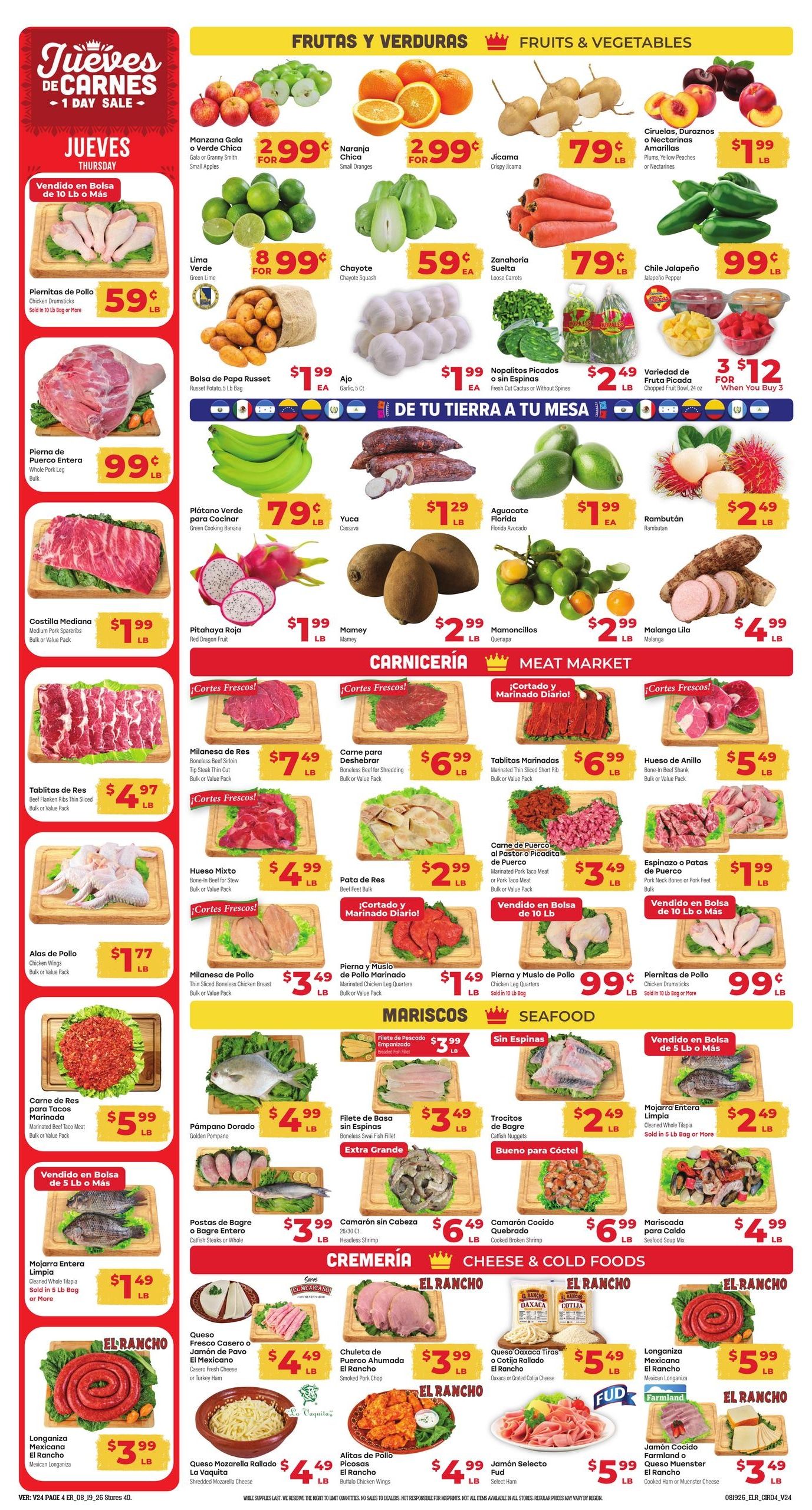 El Rancho Supermercado Weekly Ad August 19 - 25, 2026